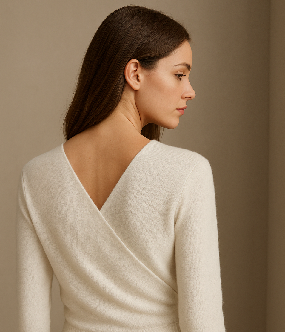 Cardigan Sposa incrocio avanti o sulla schiena in purissimo Cashmere