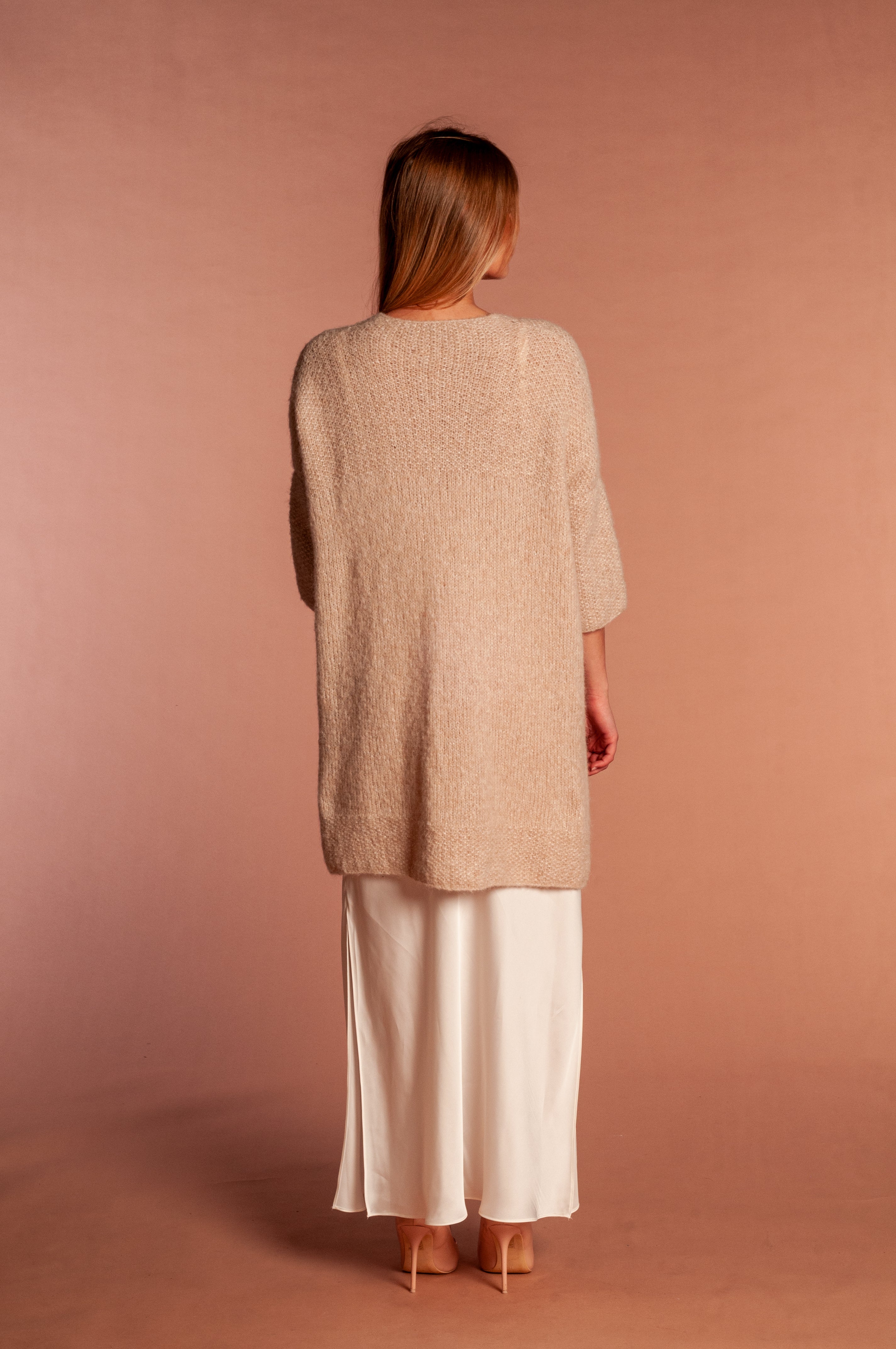 Cappotto corto Rosa Cipria e Lurex - Mela Wedding