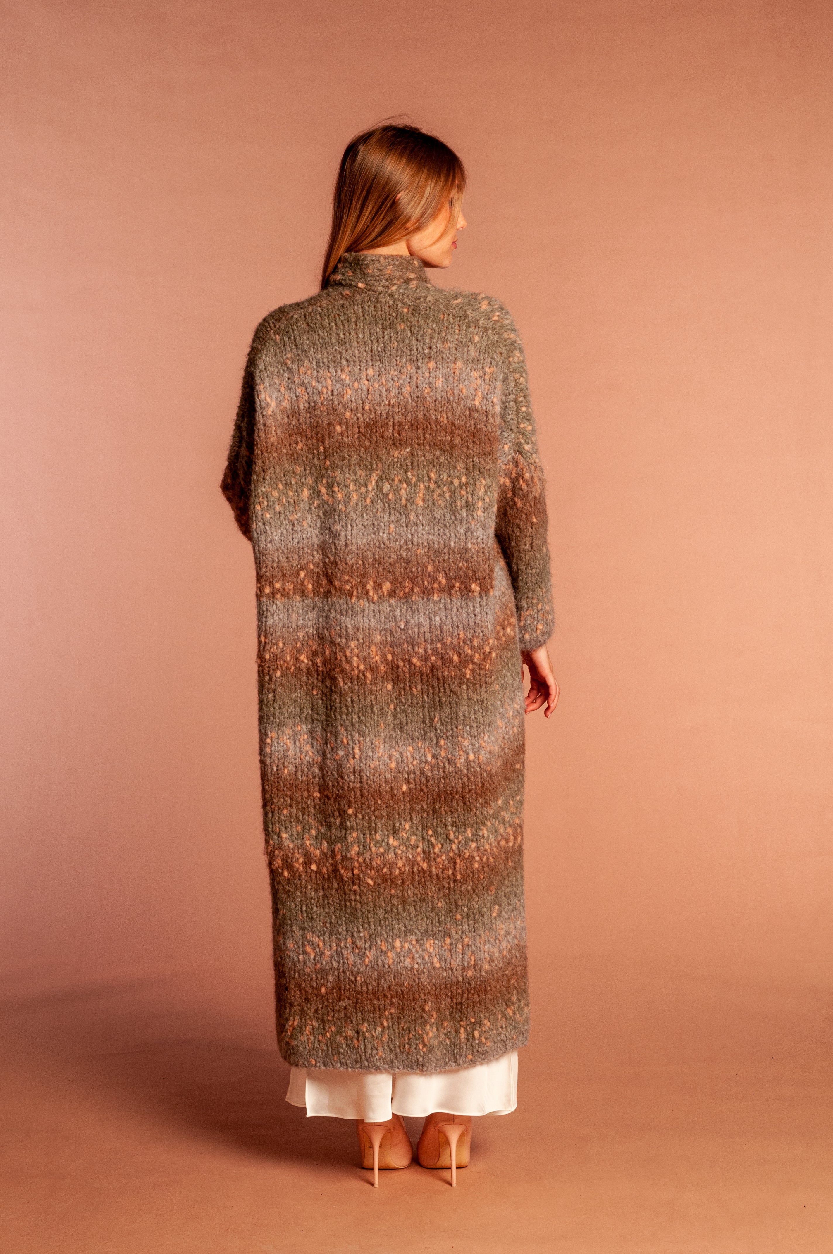 Cappotto Alpaca Mohair e seta marrone - Mela Wedding