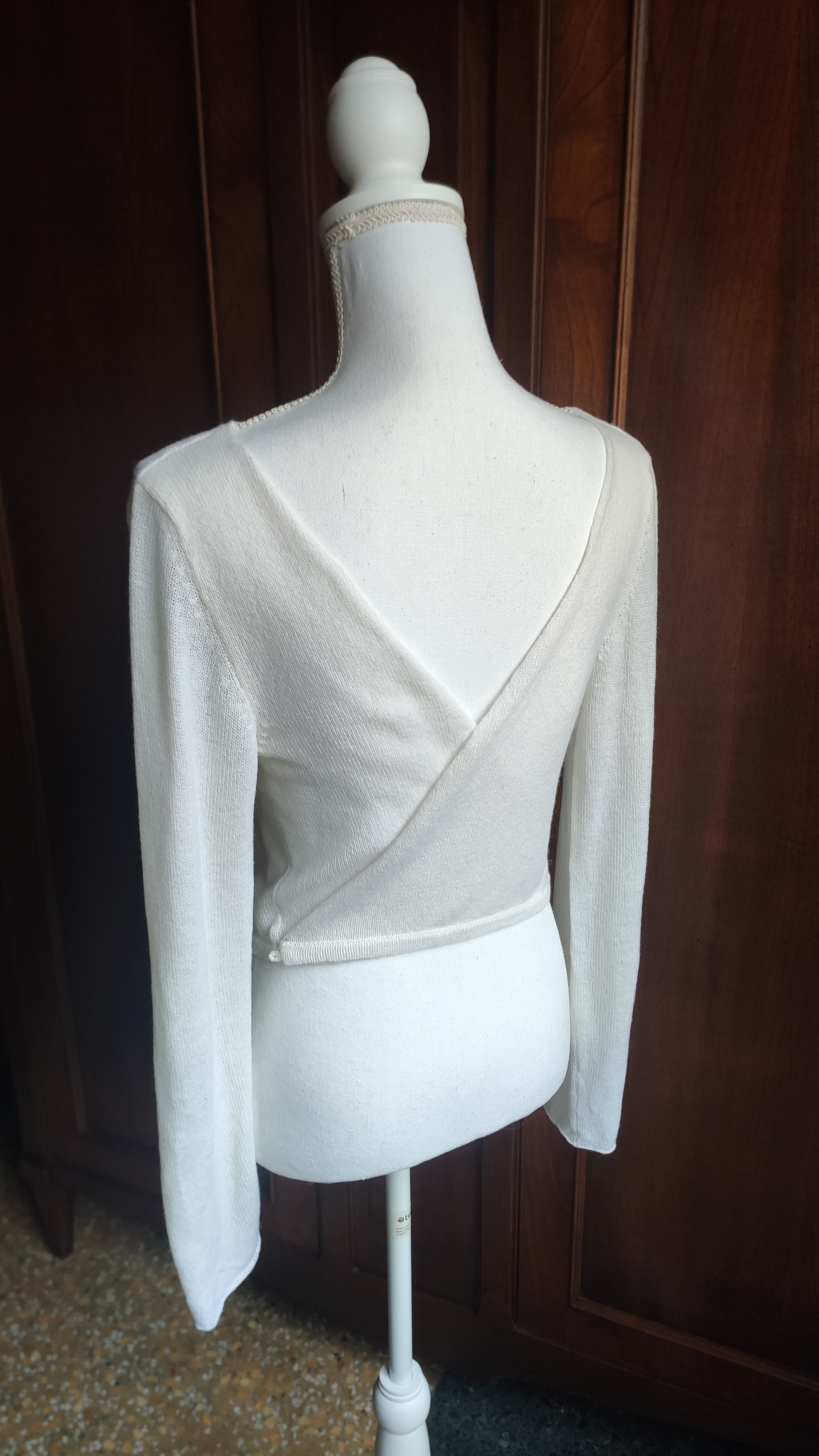 Cardigan Sposa incrocio avanti o sulla schiena in purissimo Cashmere - Mela Wedding