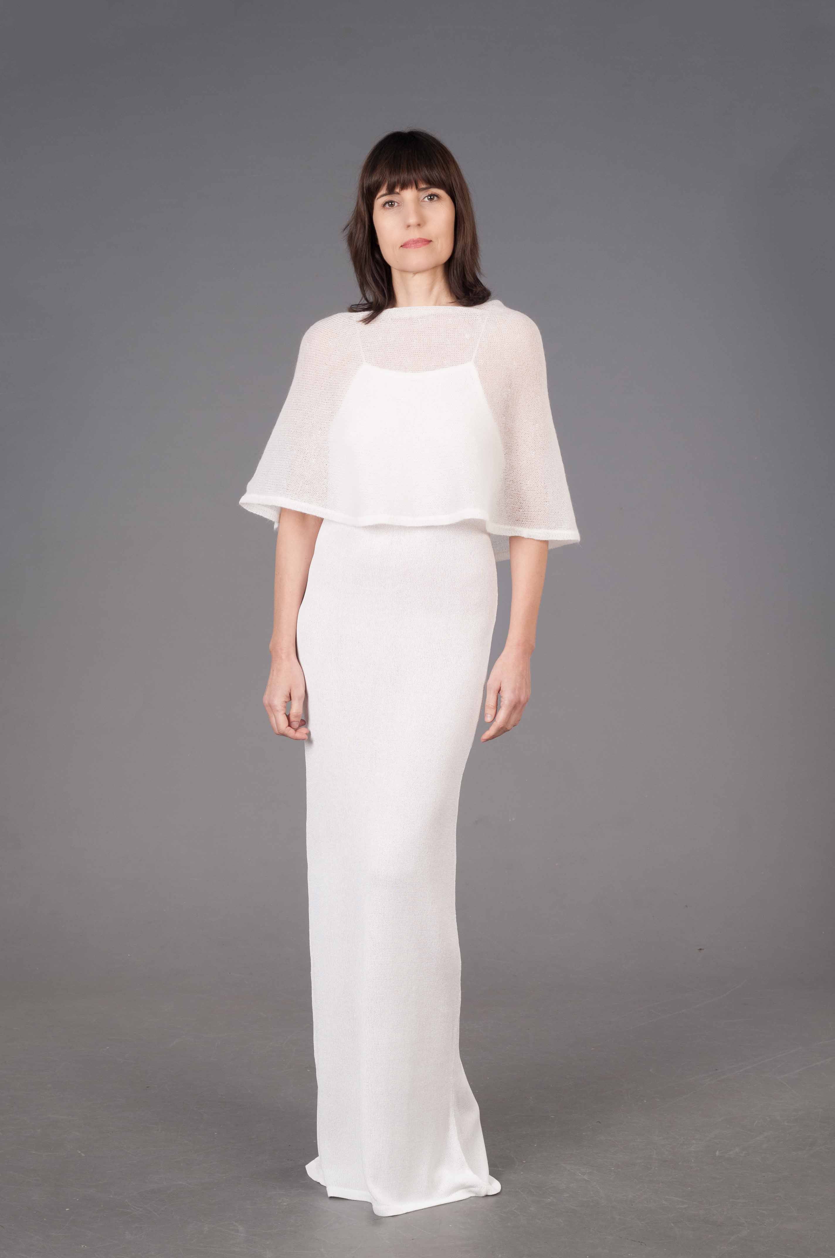 Cappa in lana Mohair e Seta per Sposa Mantella - Mela Wedding