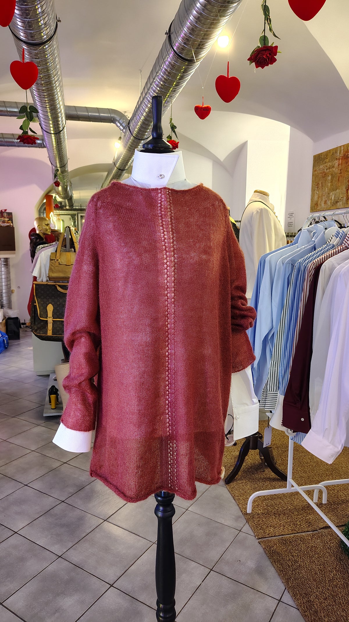 MAYA RUST | Maglia in Mohair Rosso Ruggine Artigianale – Mela Privé