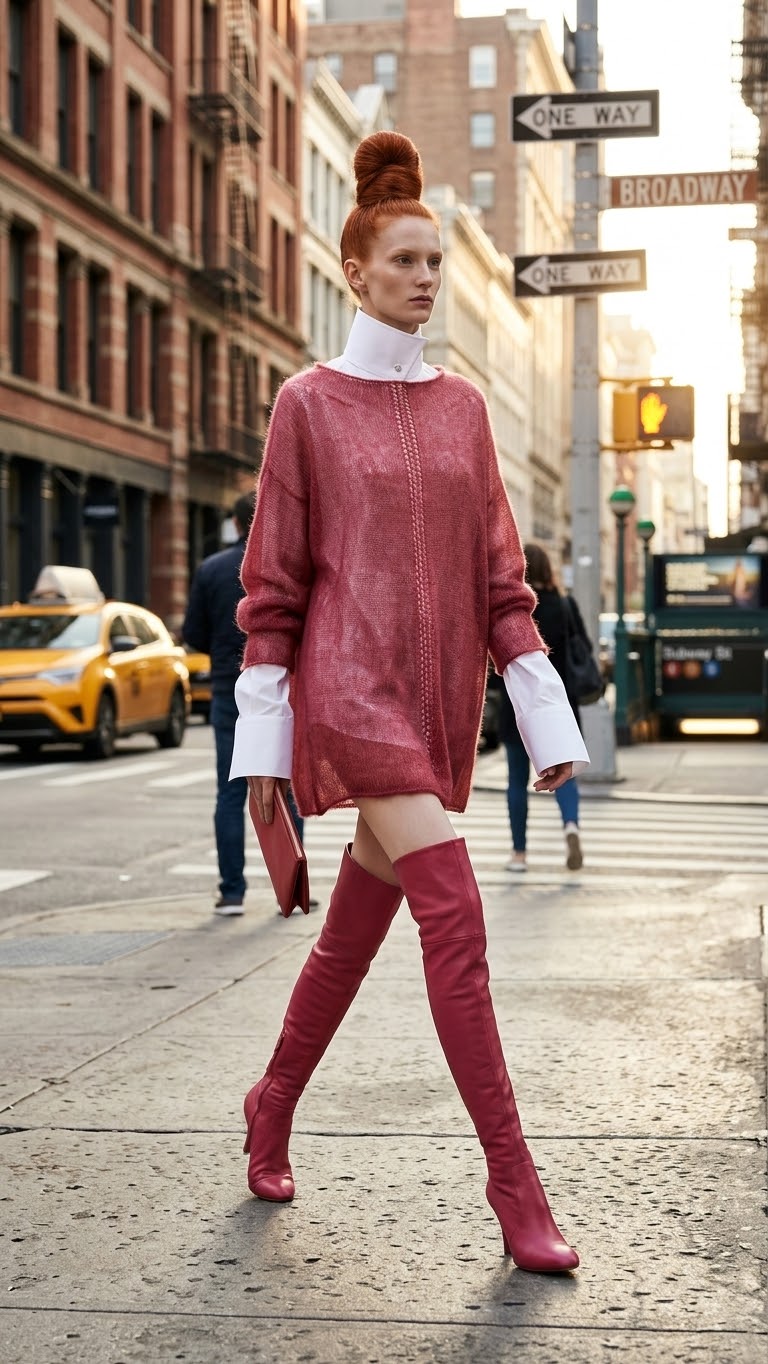 MAYA RUST | Maglia in Mohair Rosso Ruggine Artigianale – Mela Privé