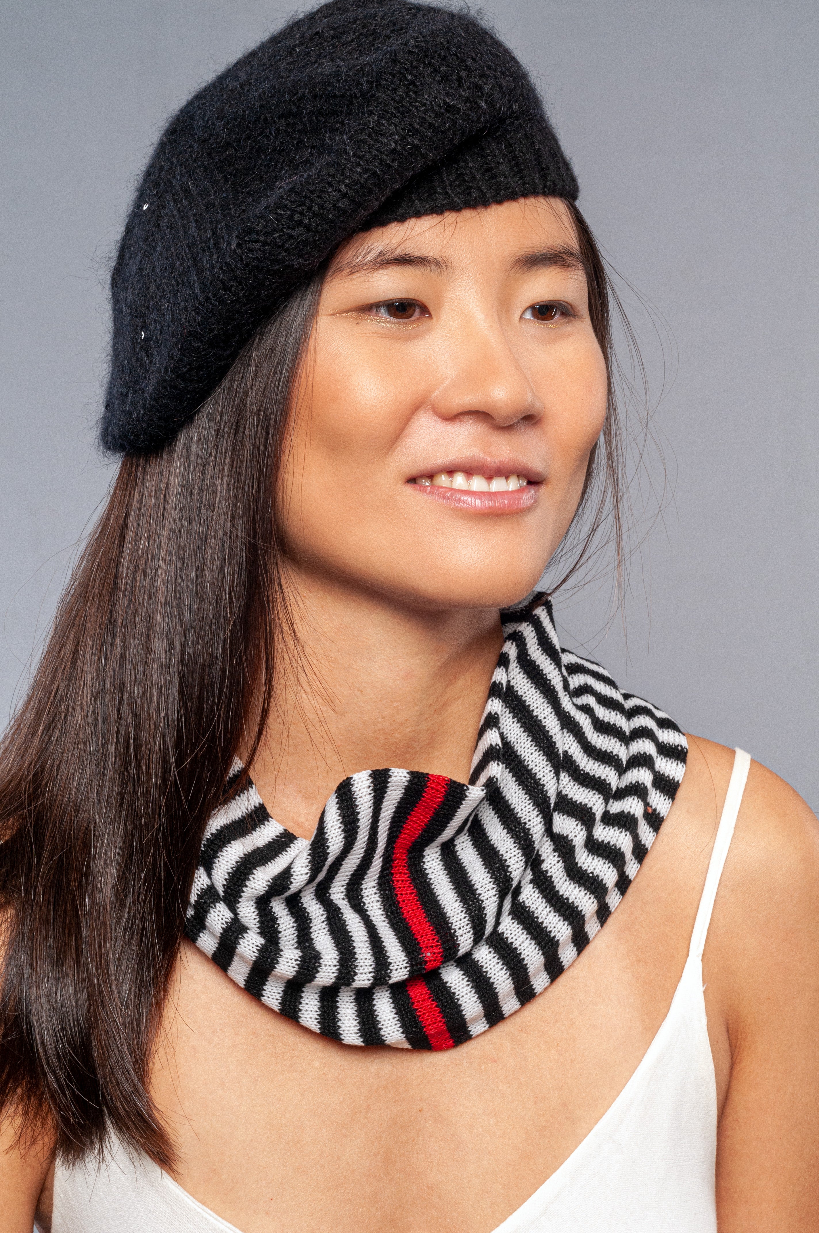 Basco piccolo in Puro Cashmere Mohair e micro Paillettes Cappello - Mela Wedding