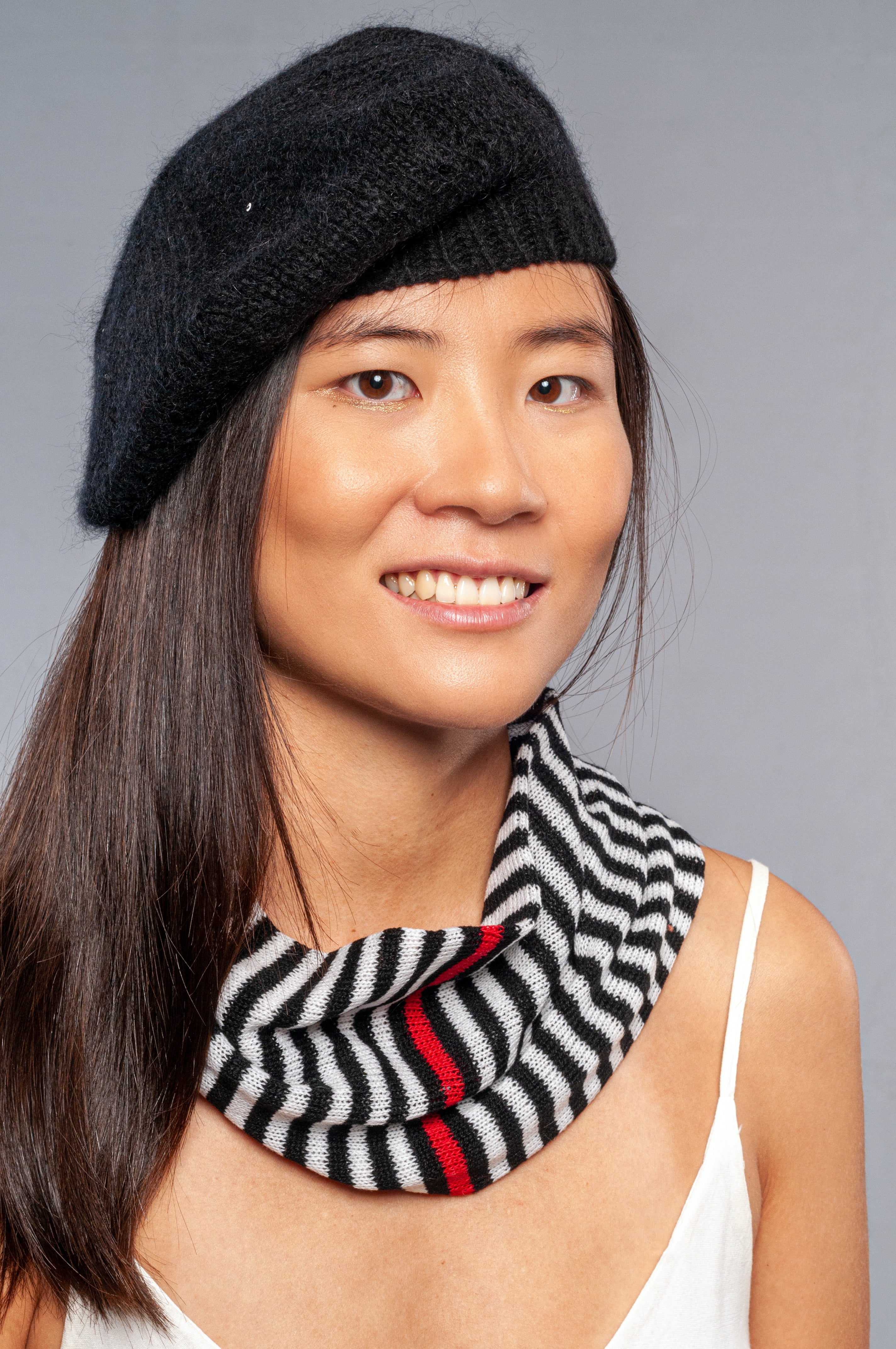 Basco piccolo in Puro Cashmere Mohair e micro Paillettes Cappello - Mela Wedding