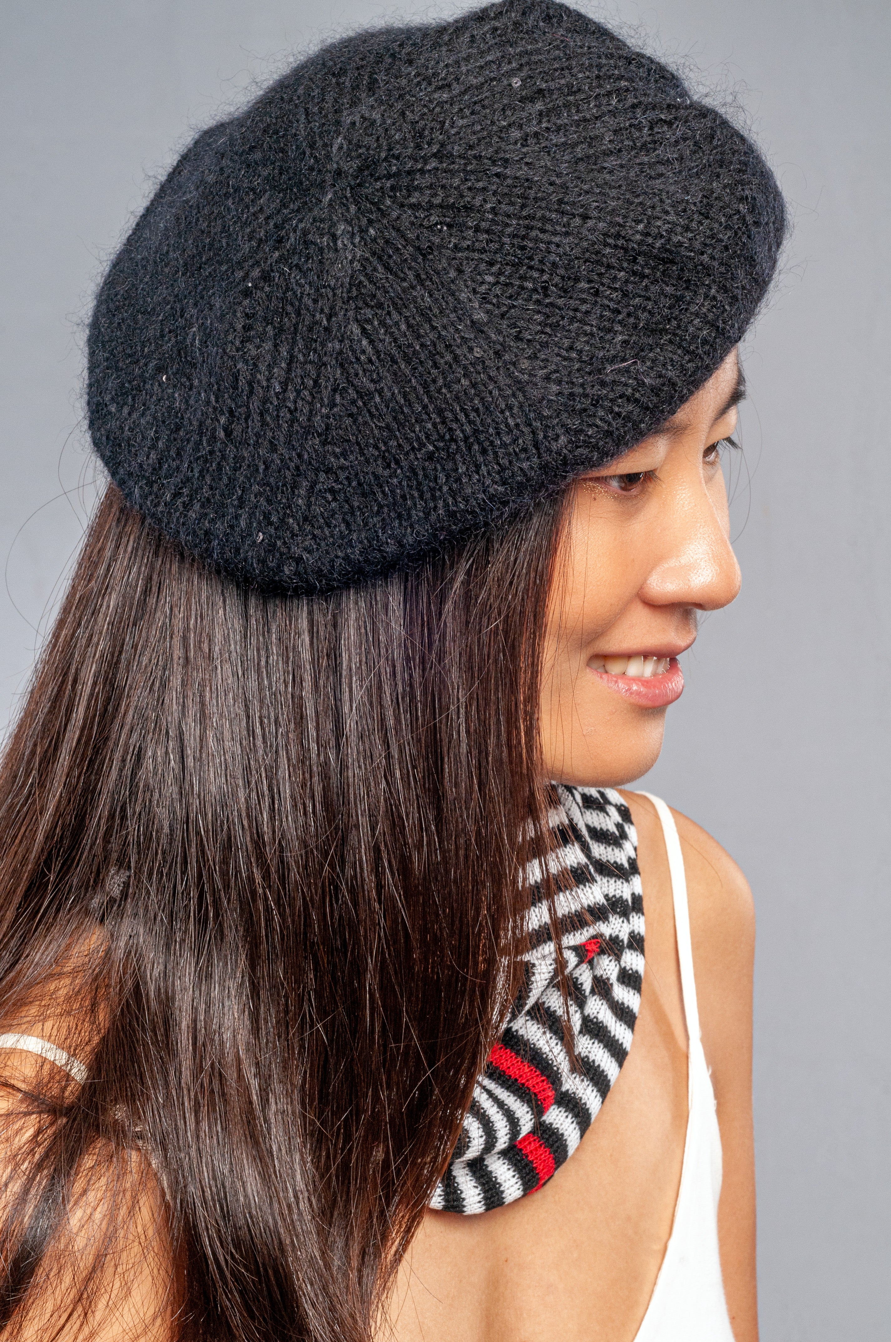 Basco piccolo in Puro Cashmere Mohair e micro Paillettes Cappello - Mela Wedding