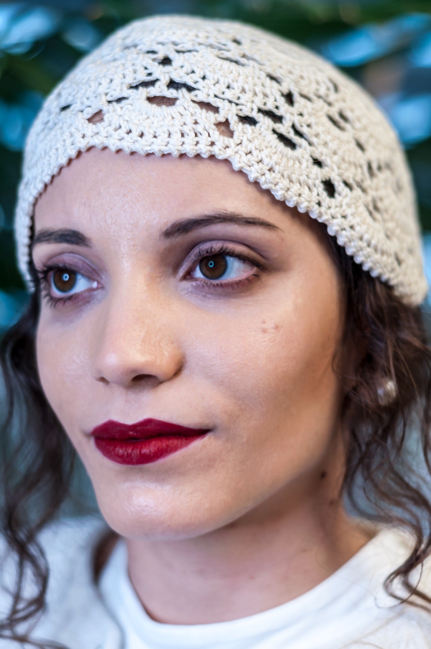 Cupoletta Sposa in Seta Uncinetto Cappello - Mela Wedding