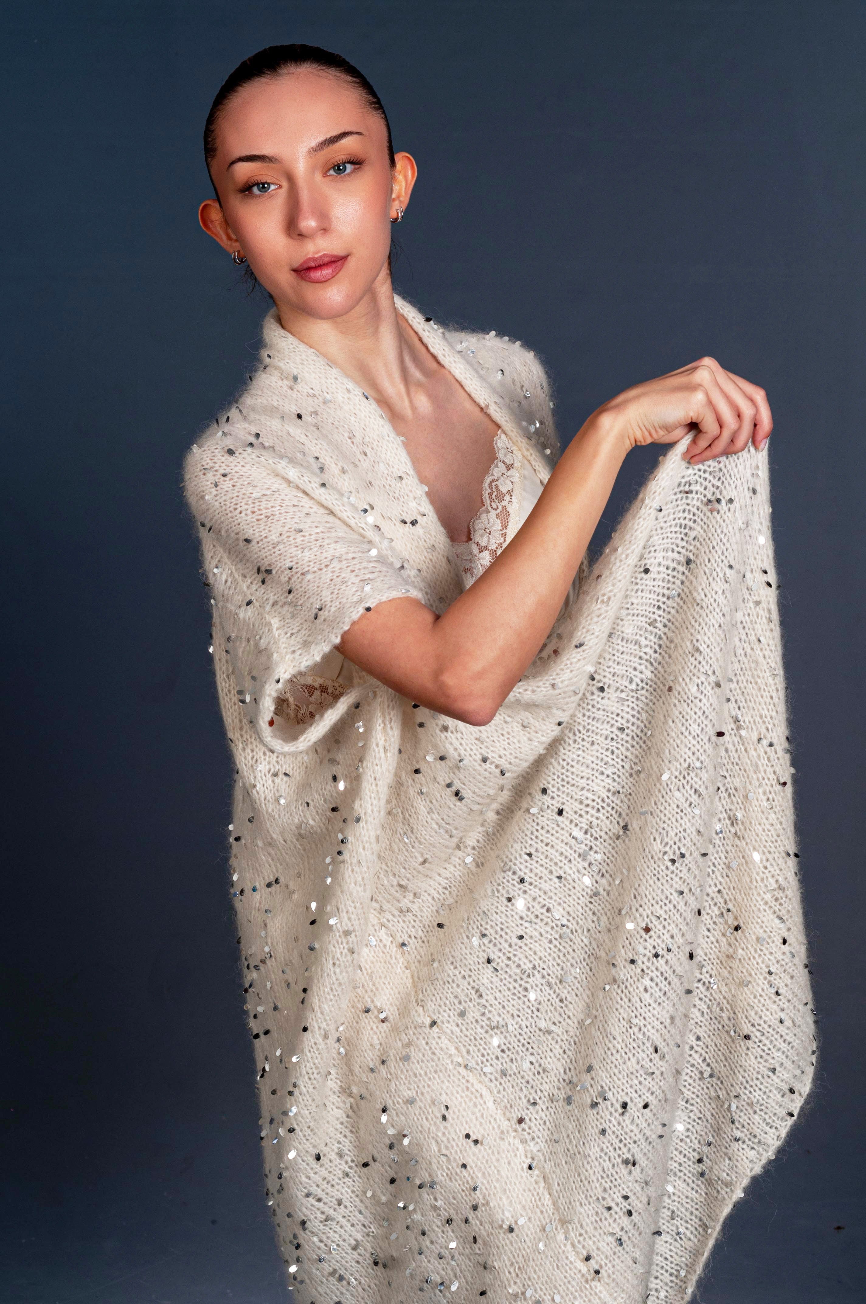Cappotto Mohair e seta e paillettes - Mela Wedding