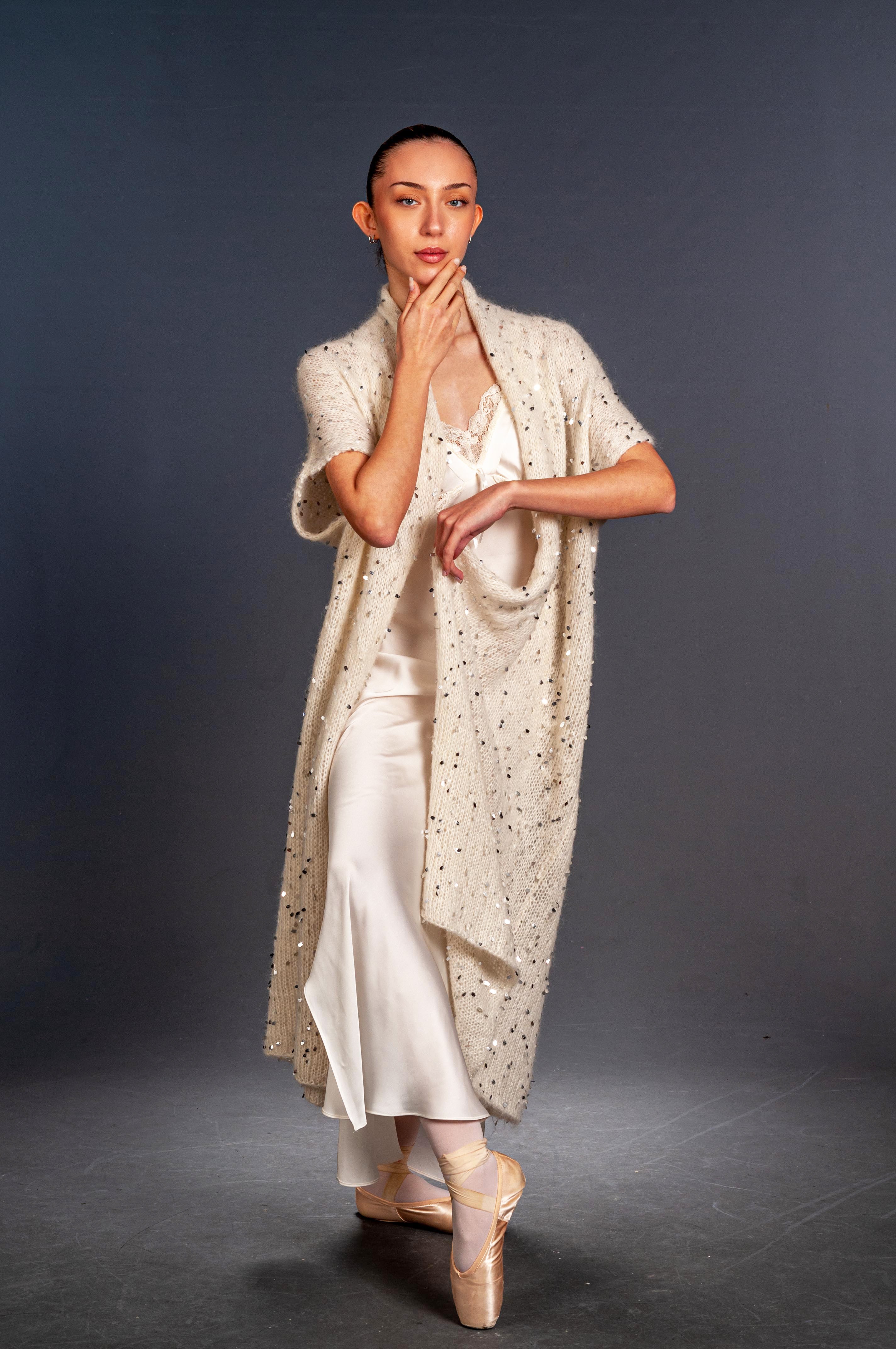 Cappotto Mohair e seta e paillettes - Mela Wedding