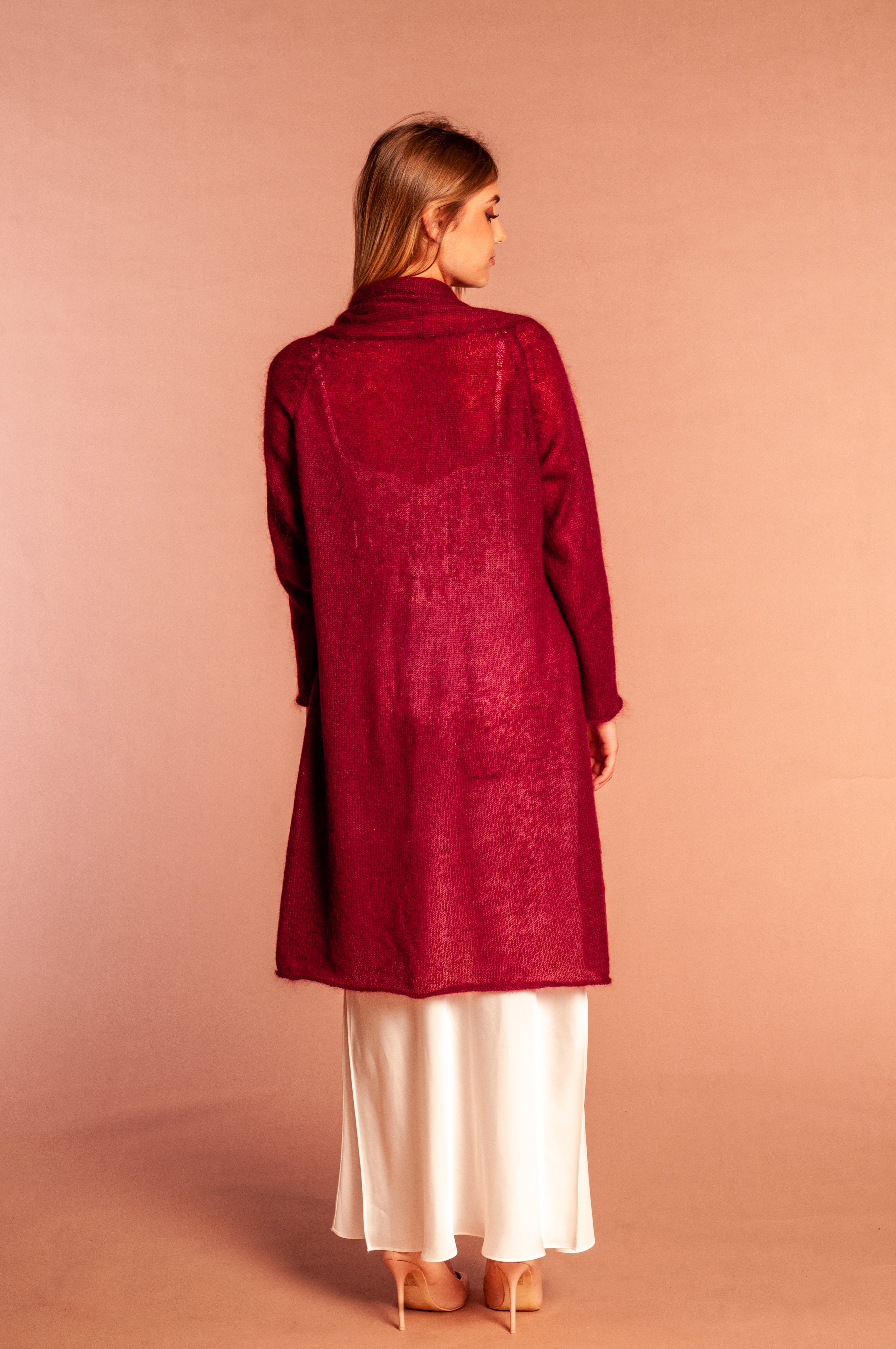 Cardigan Lungo Lana Mohair e Seta - Mela Wedding