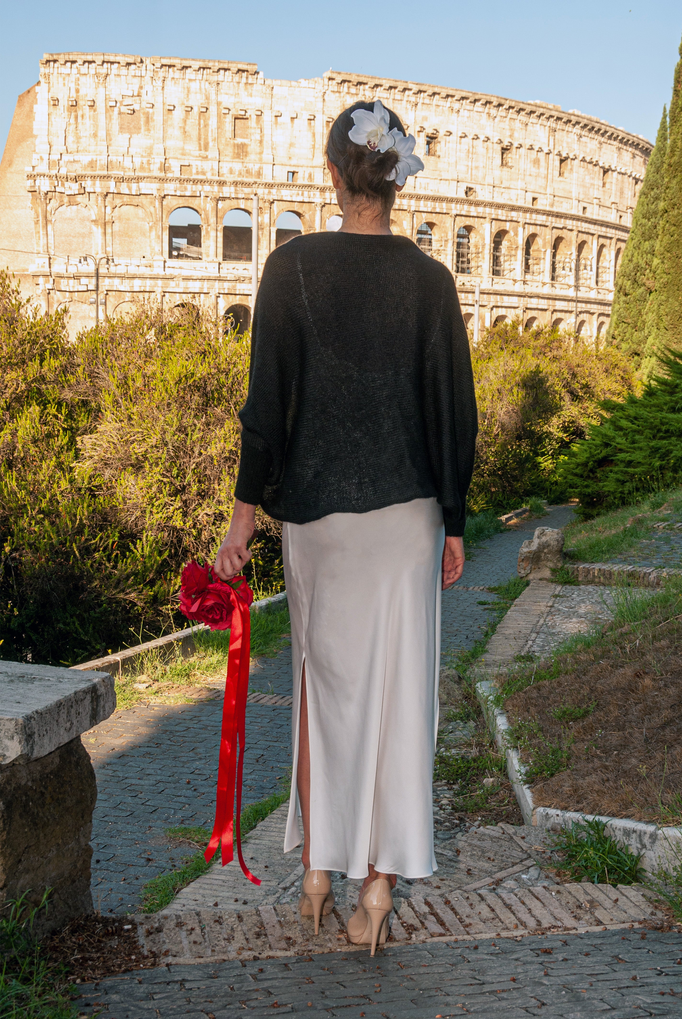 Cardigan Mohair e Seta Nero su misura - Mela Wedding