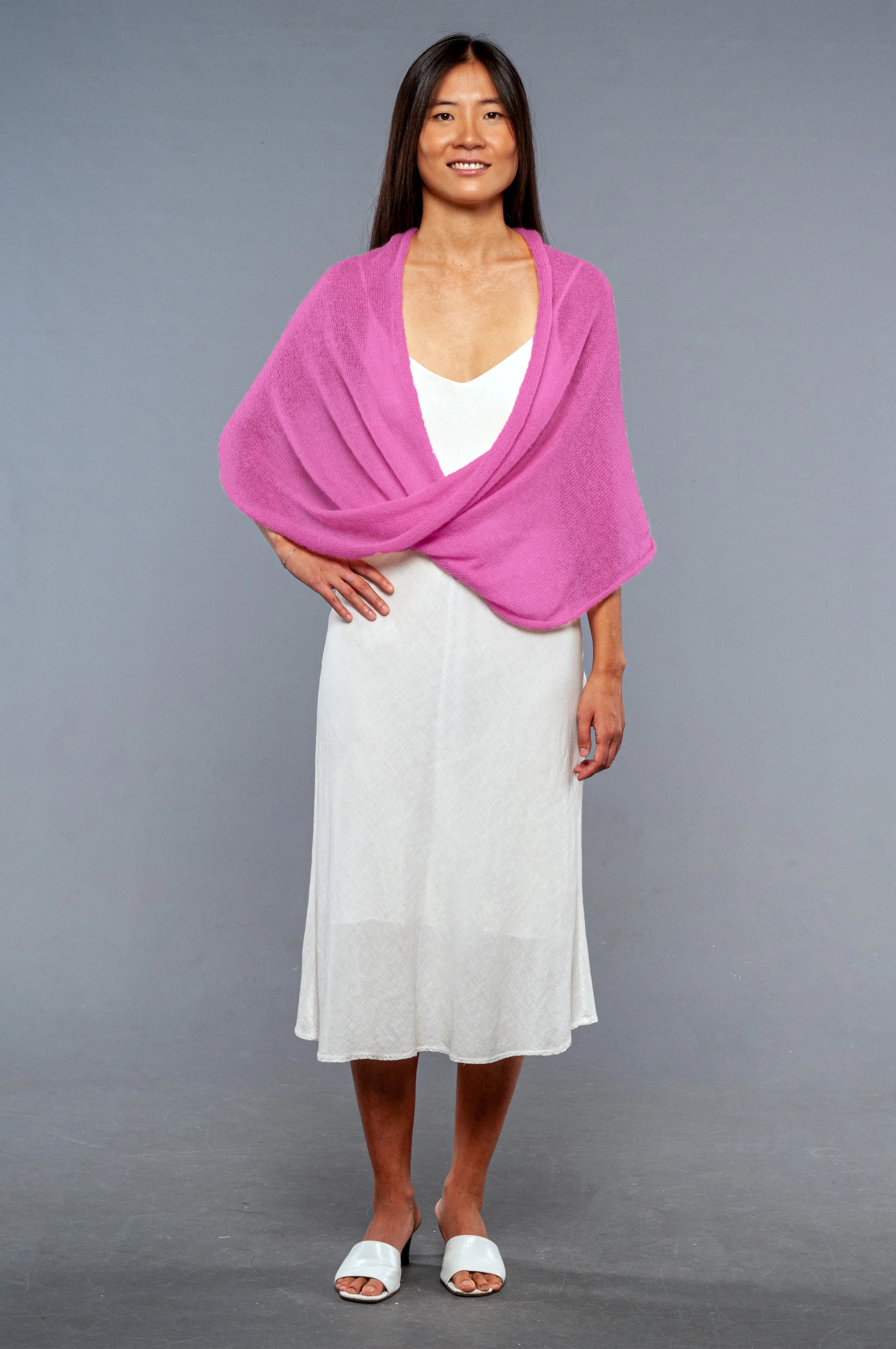 Coprispalle Mohair Colore Magenta - Mela Wedding