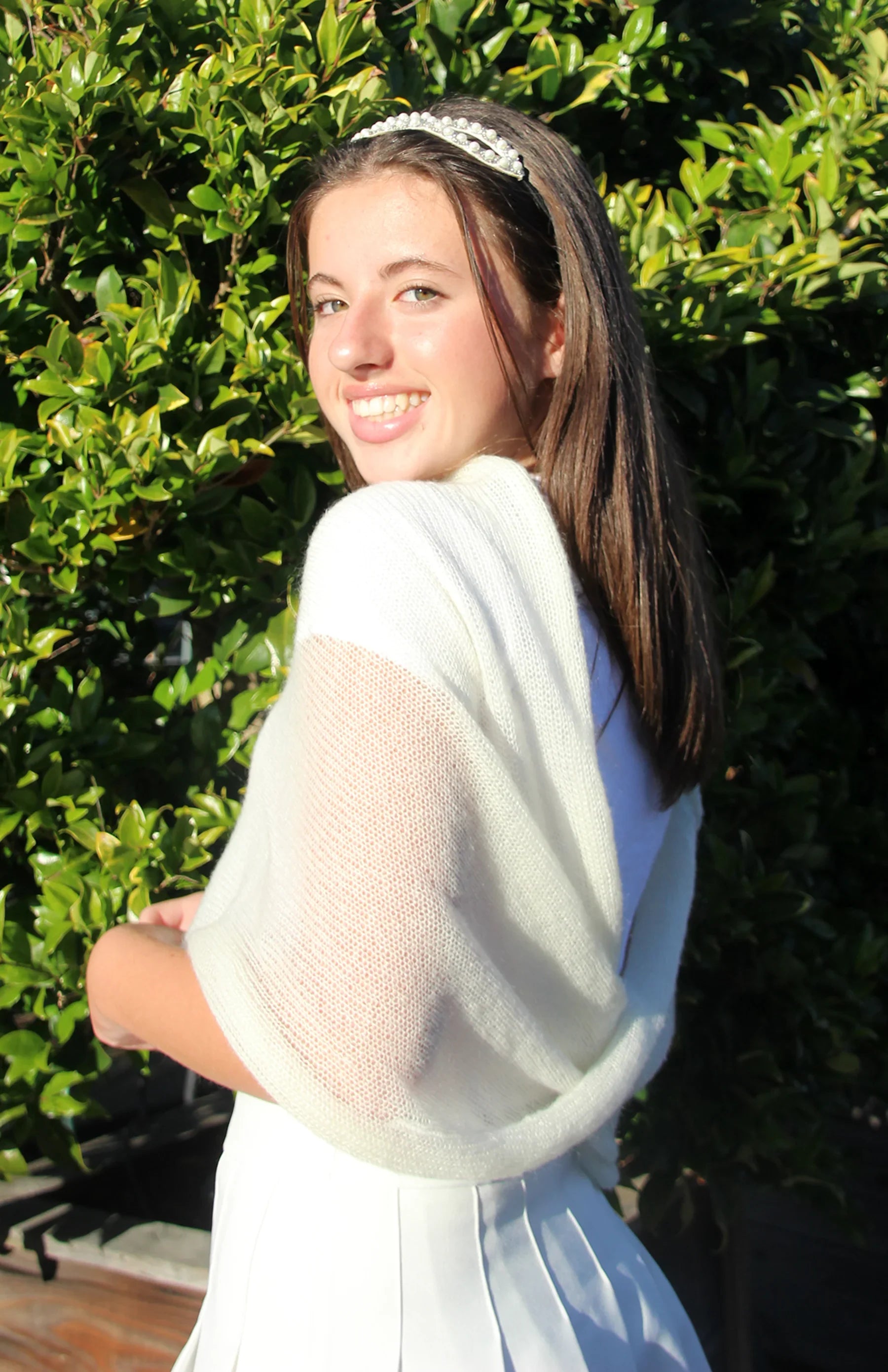 Coprispalle Girl Elegance Mohair Bianco - Mela Wedding