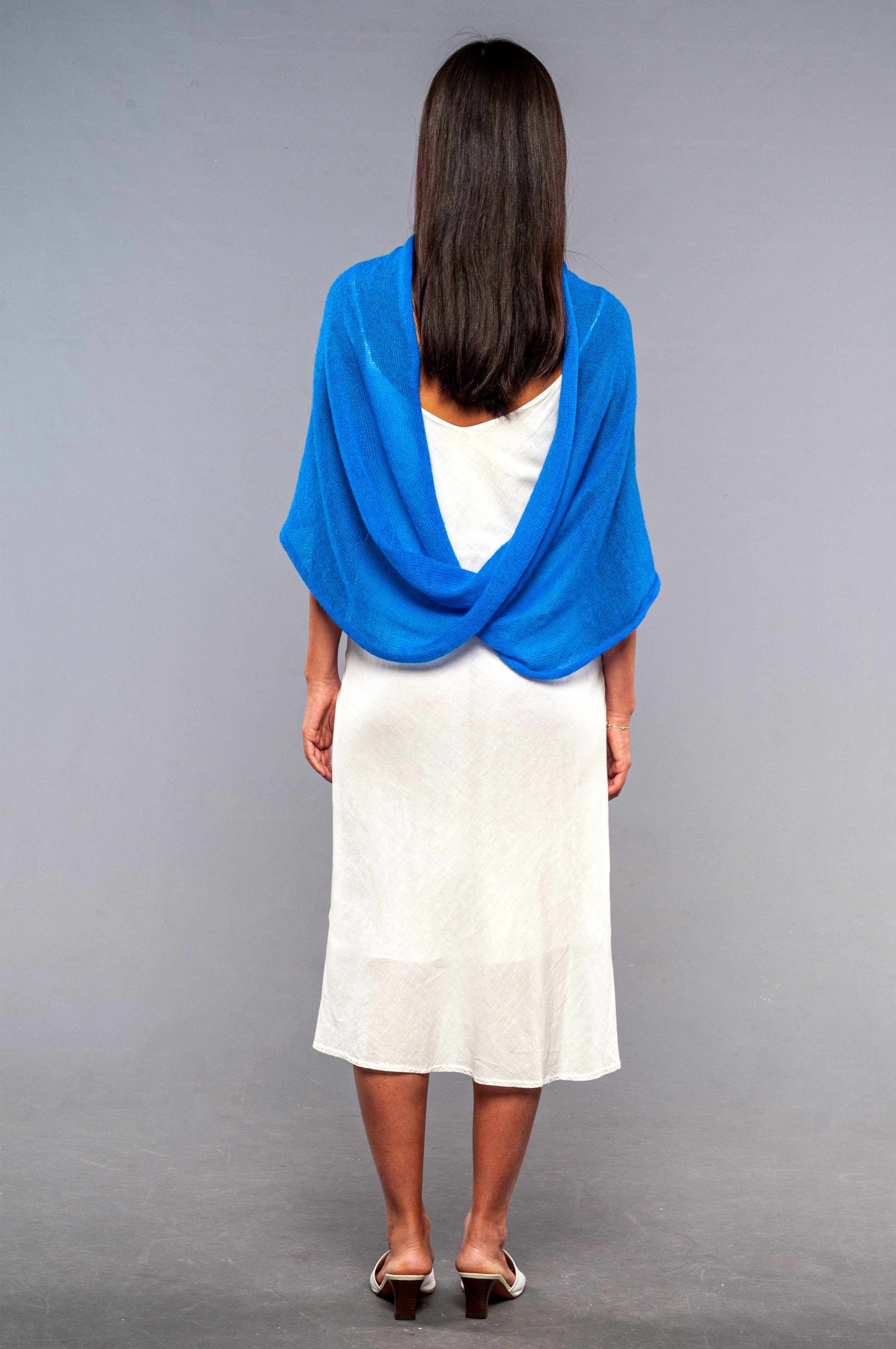 Coprispalle Mohair Colore Bluette - Mela Wedding