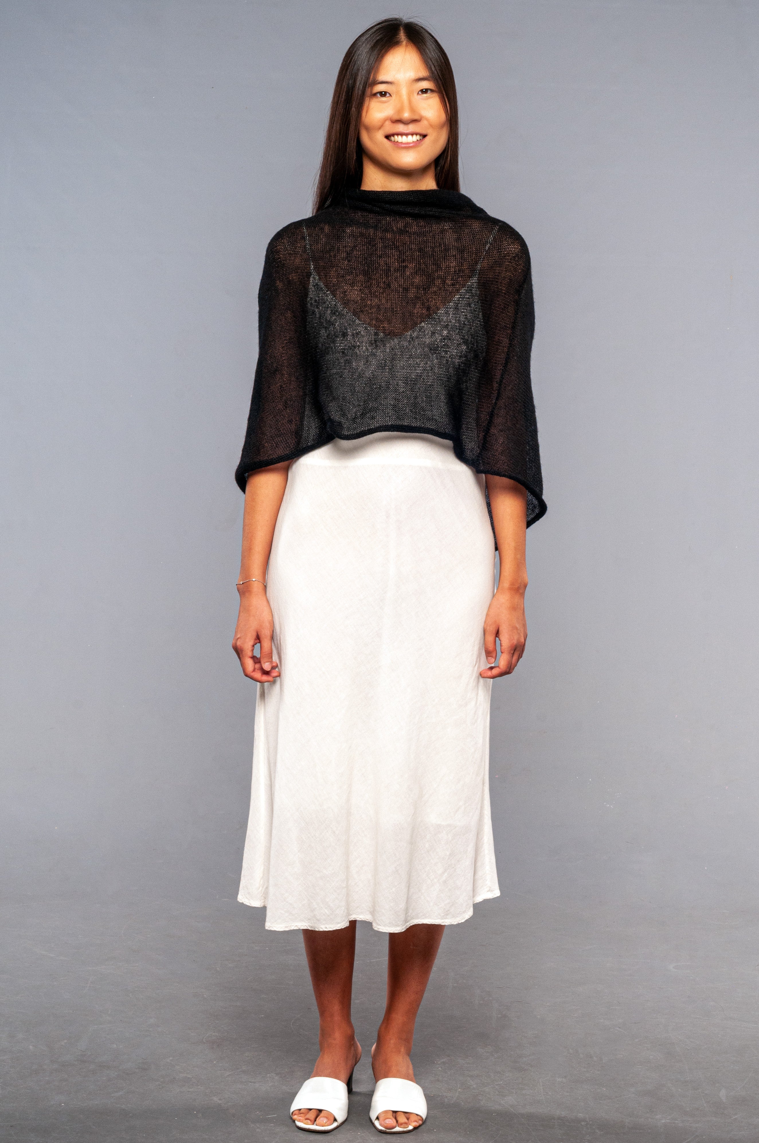 Coprispalle Mohair Colore Nero - Mela Wedding