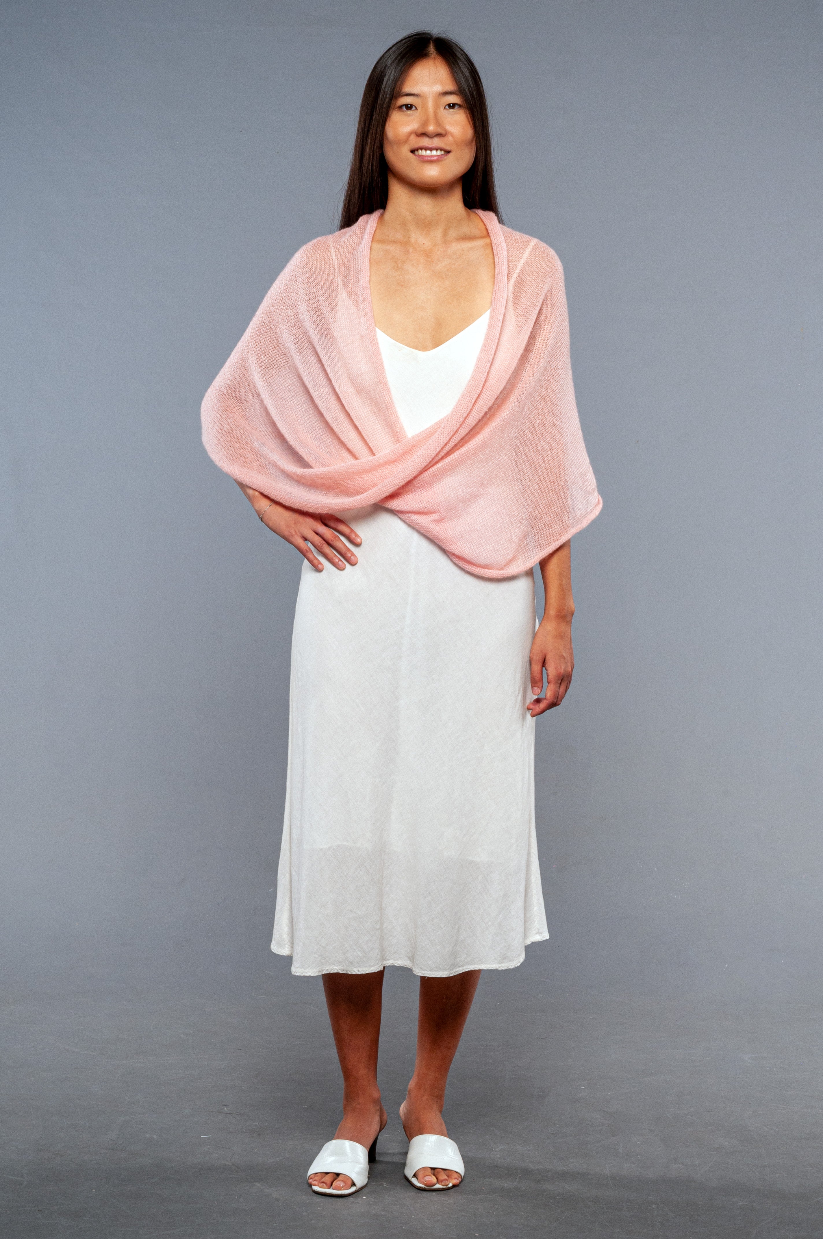 Coprispalle Mohair Colore Rosa - Mela Wedding