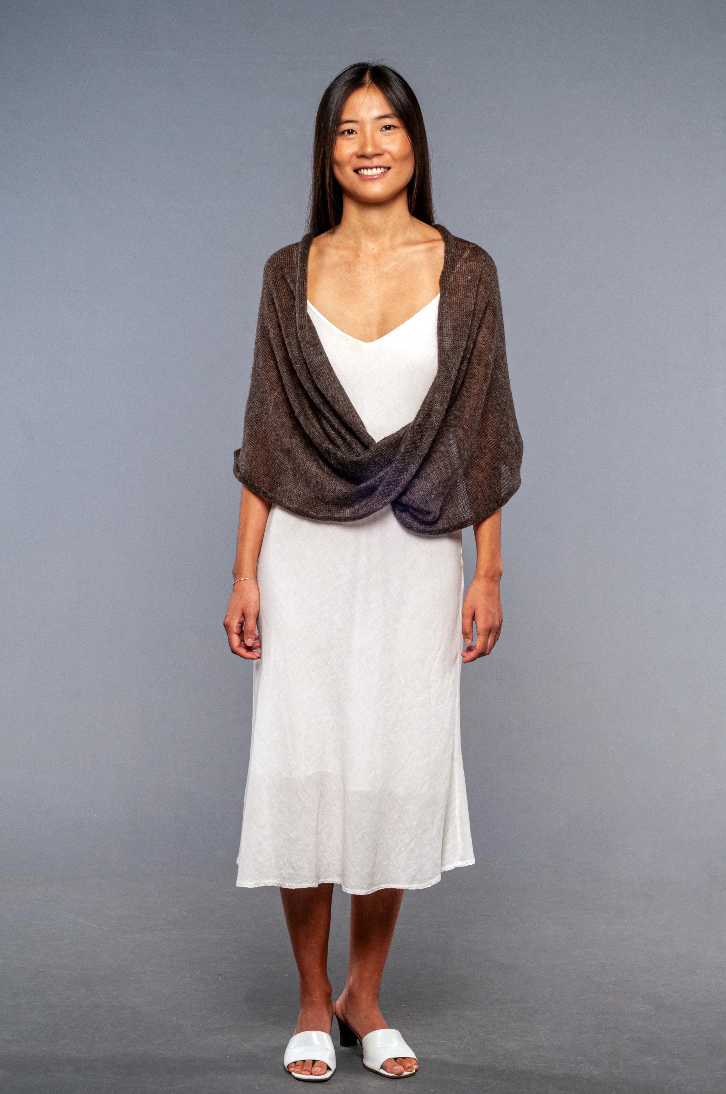 Coprispalle Mohair Colore Tortora - Mela Wedding