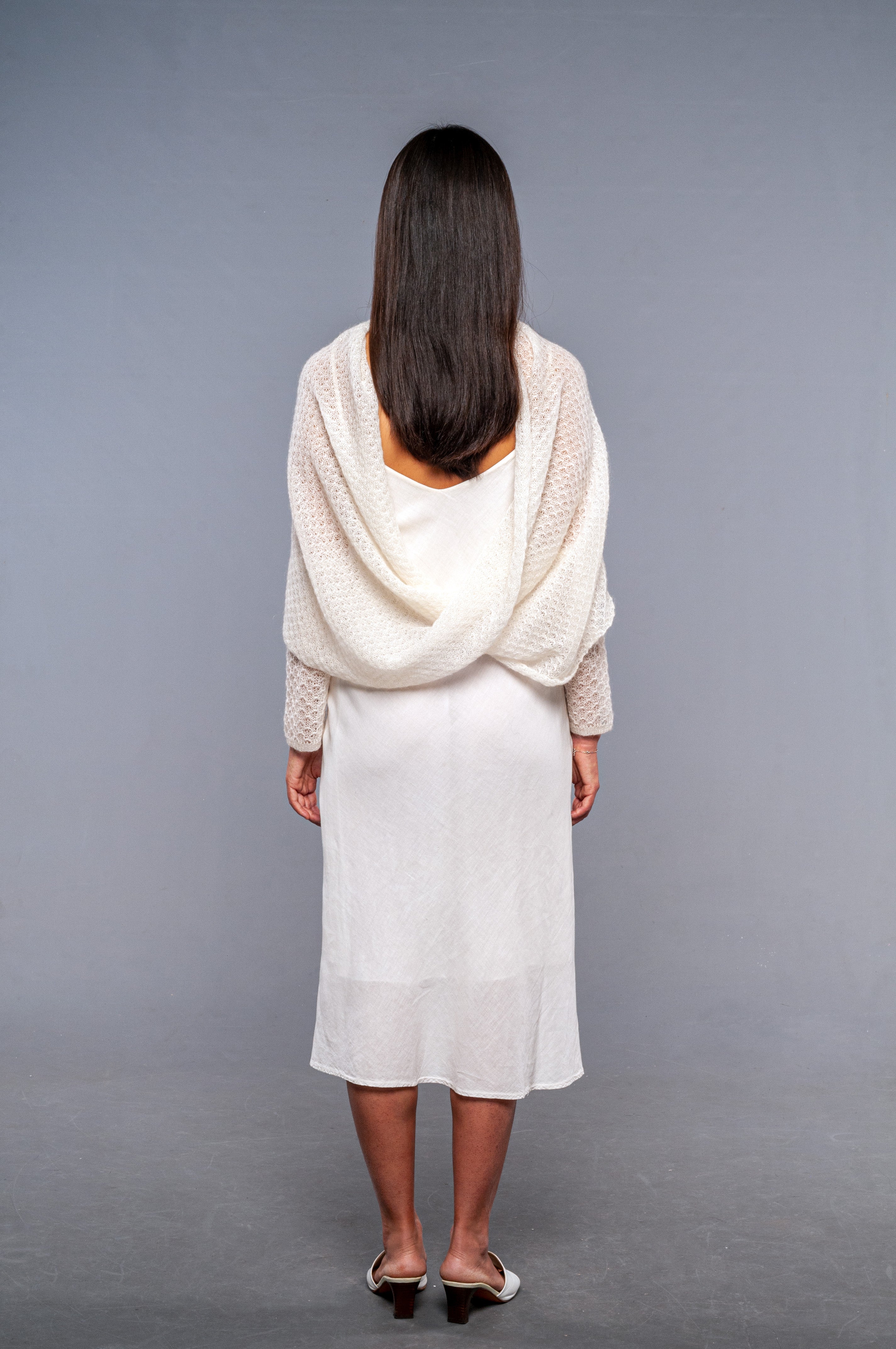 Coprispalle Sposa Mohair con manicotti - Mela Wedding