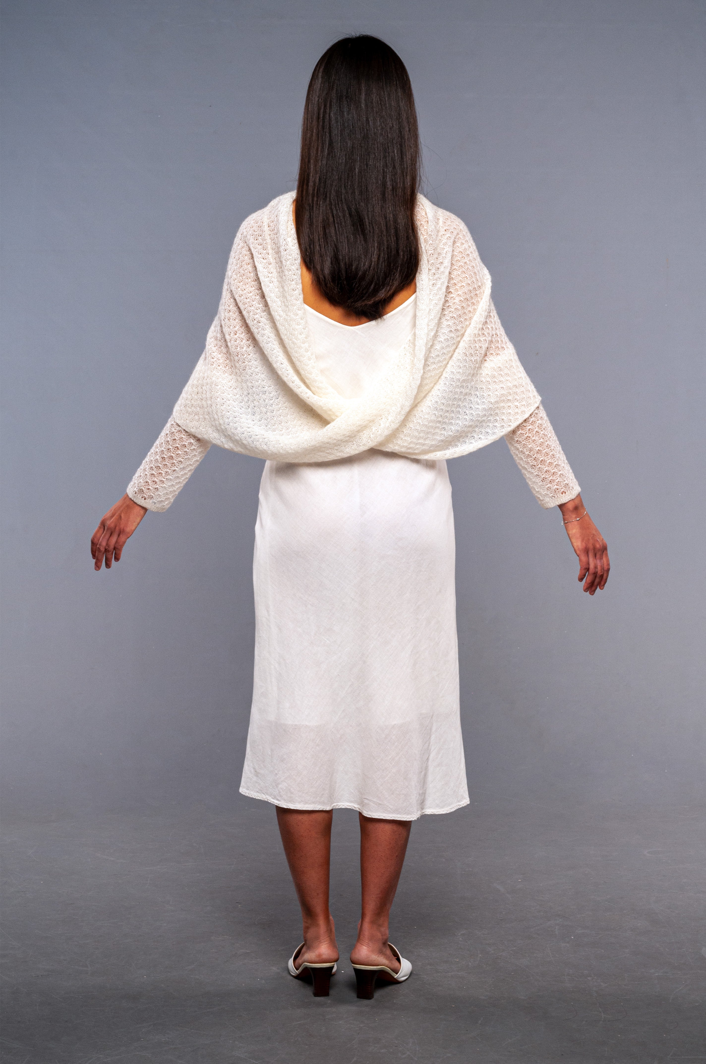 Coprispalle Sposa Mohair con manicotti - Mela Wedding