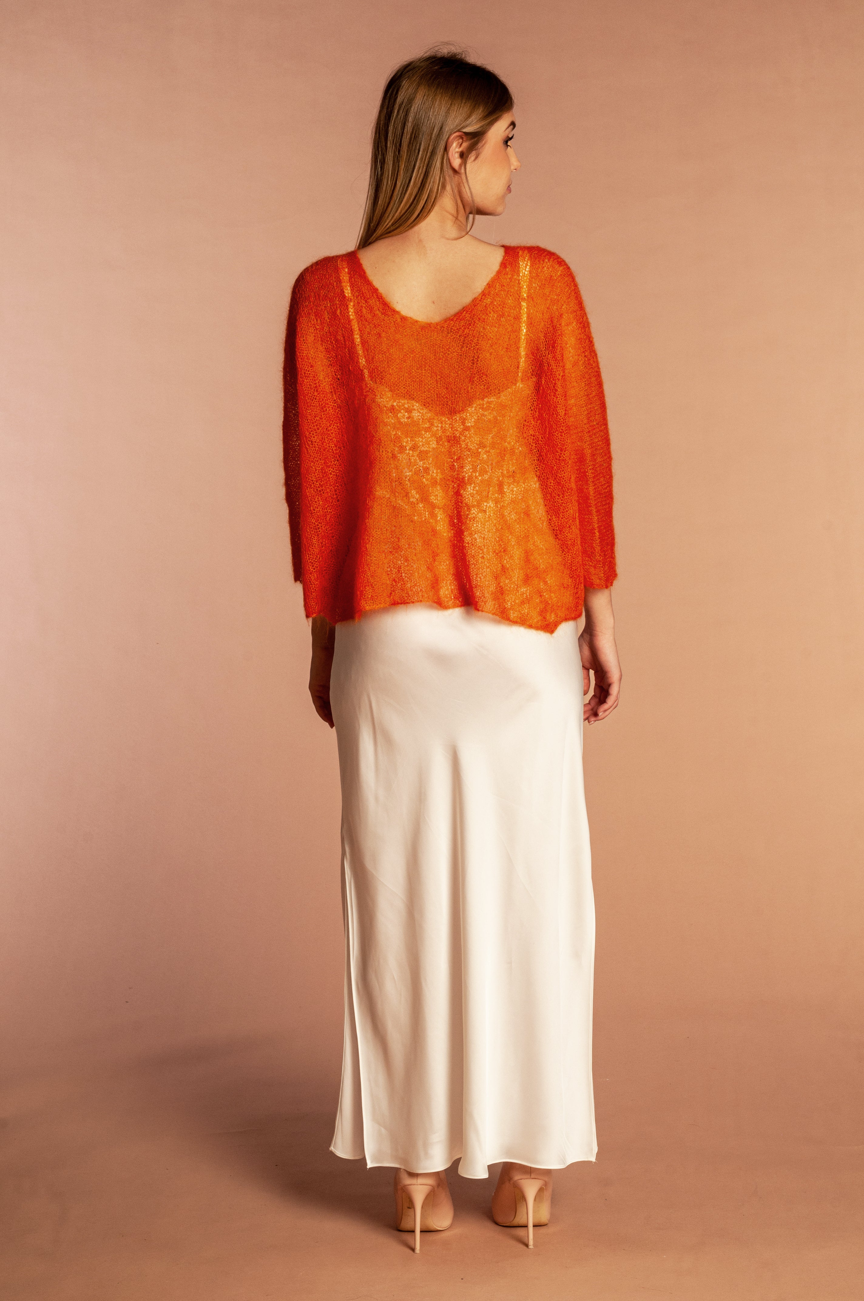 Maglia Mohair e Seta Arancio - Mela Wedding