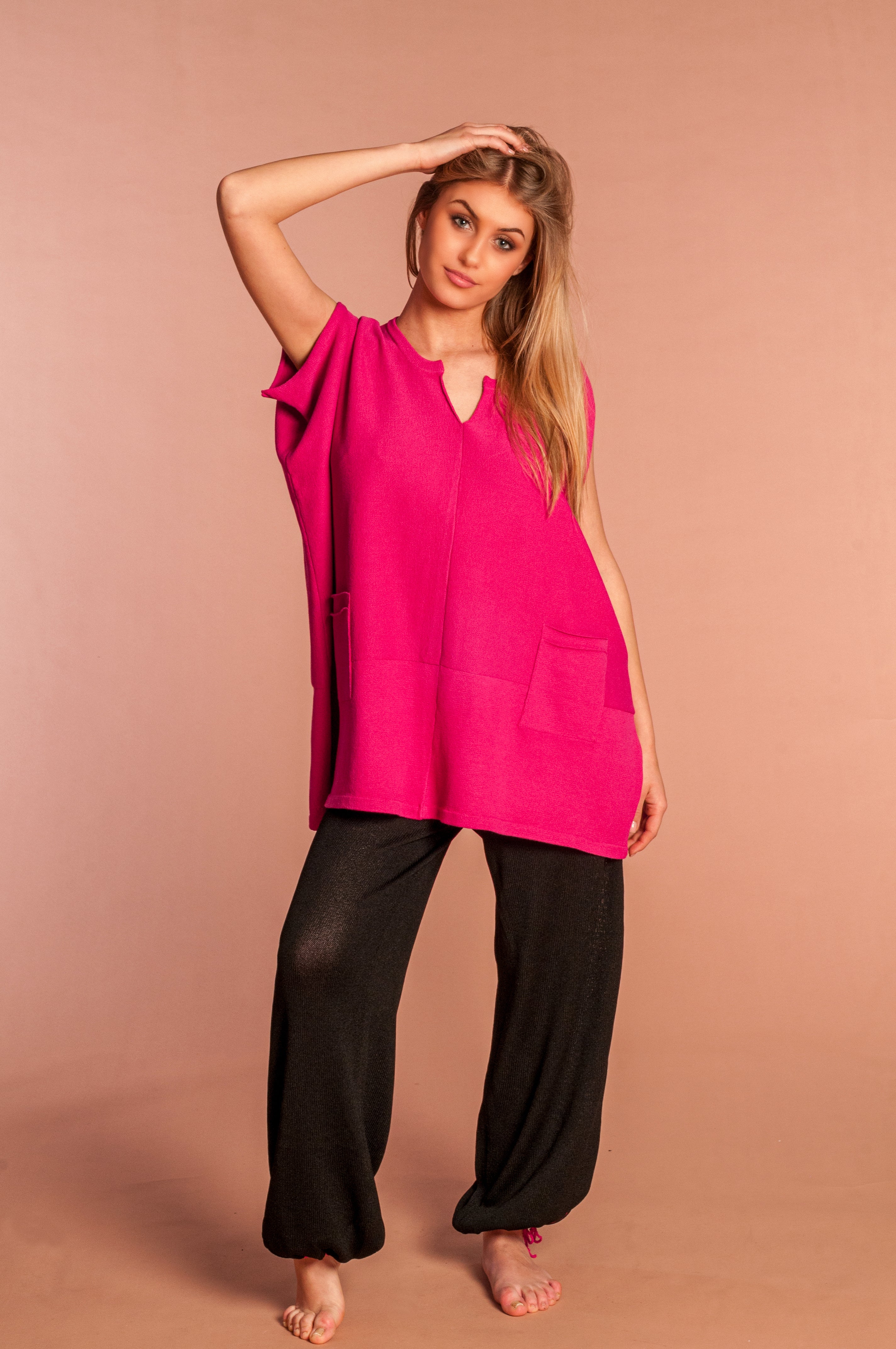 Maglia Oversize Yoga fucsia - Mela Wedding