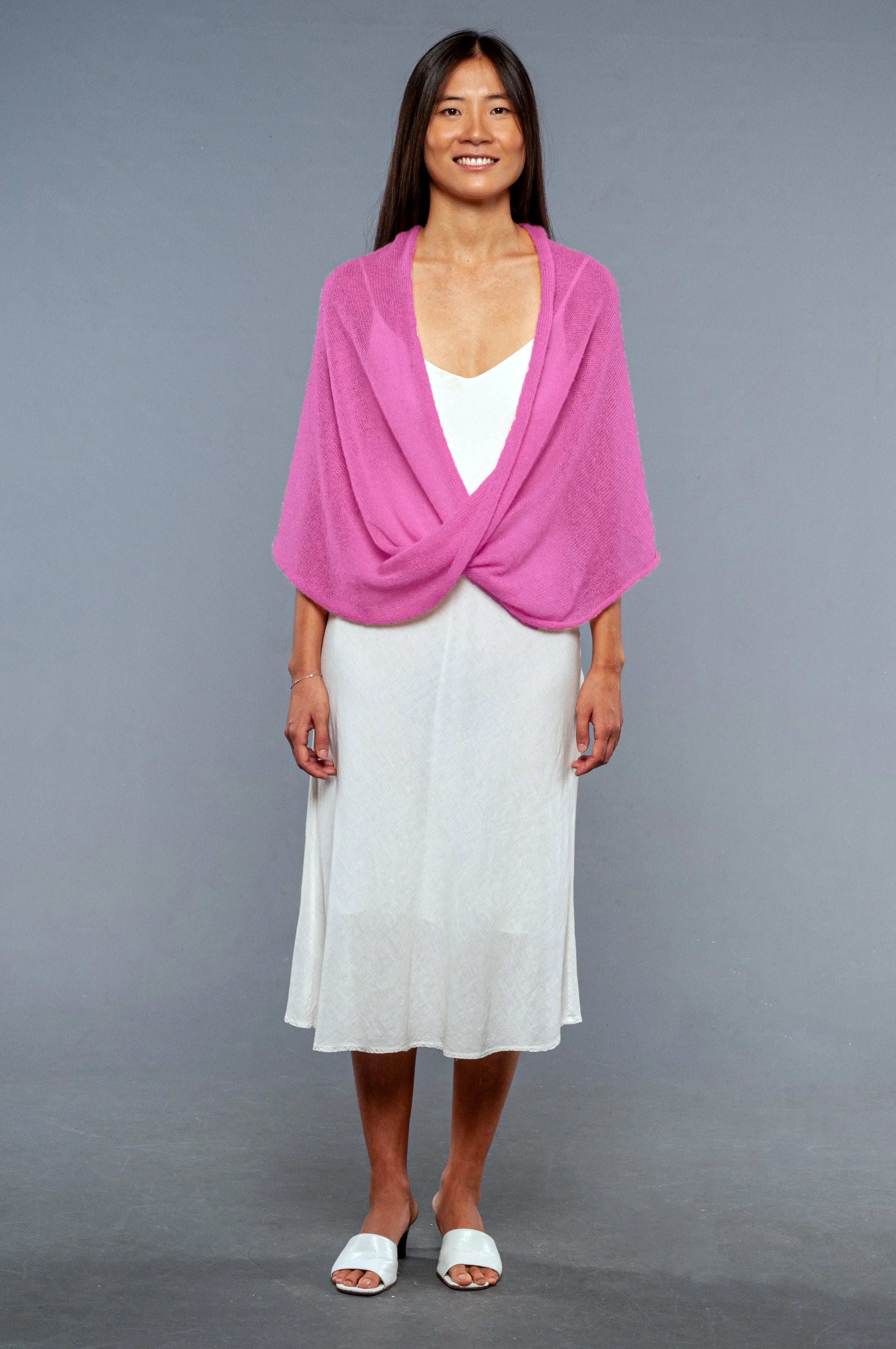 Coprispalle Mohair Colore Magenta - Mela Wedding