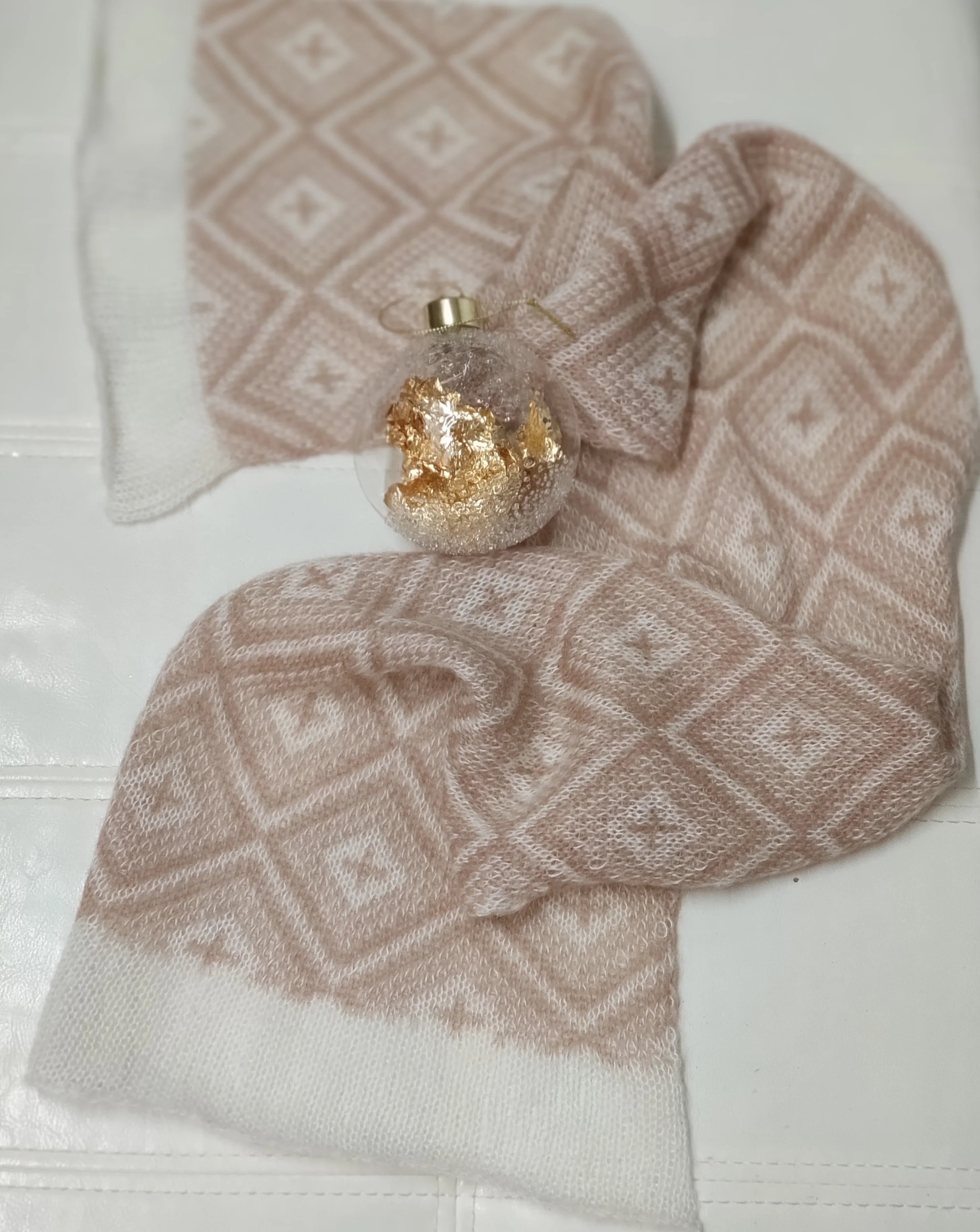 Sciarpa Mohair Jacquard Beige chiaro - Mela Wedding