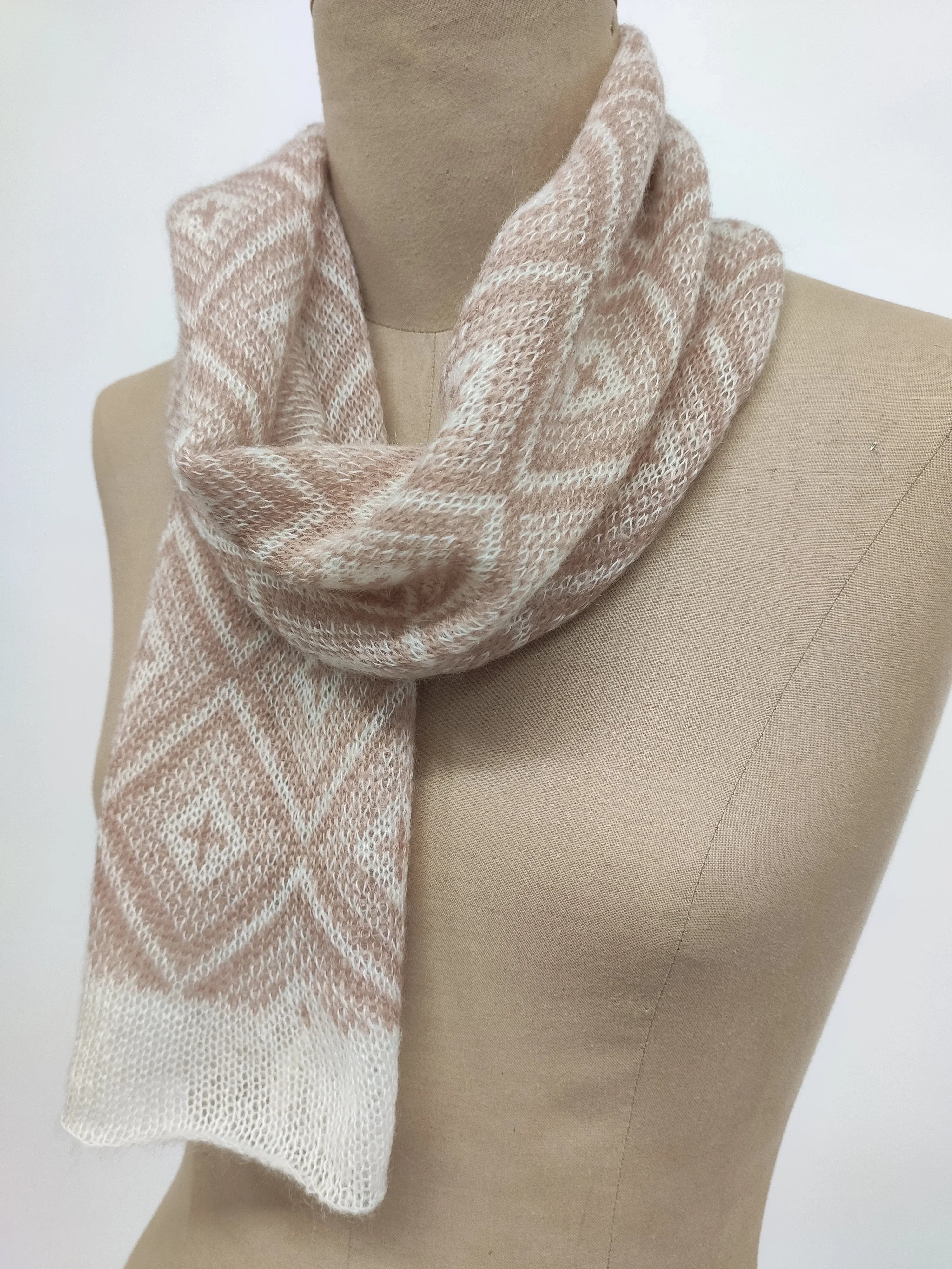 Sciarpa Mohair Jacquard Beige chiaro - Mela Wedding