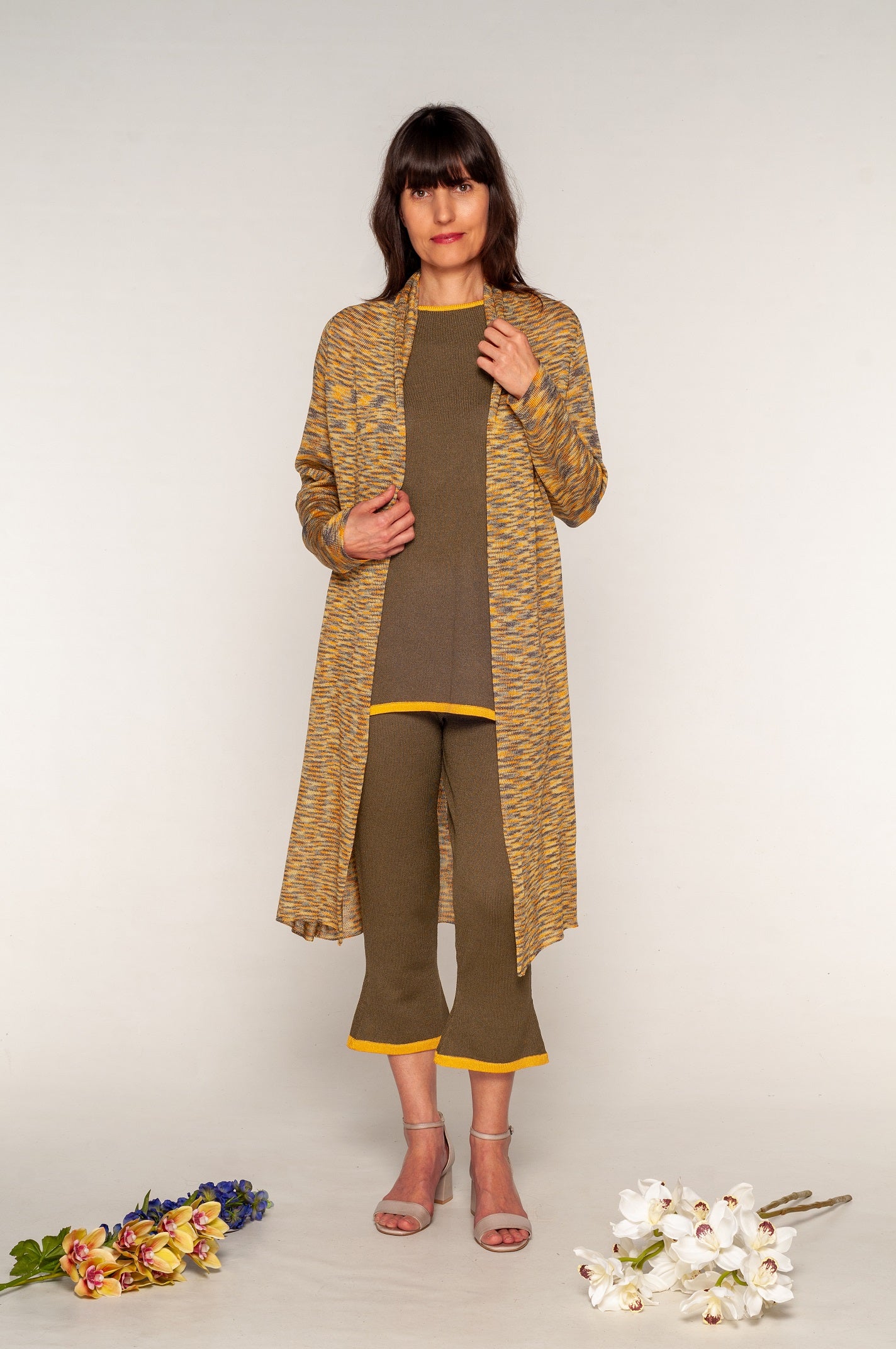 Spolverino Cardigan Lungo in Viscosa naturale melange - Mela Wedding