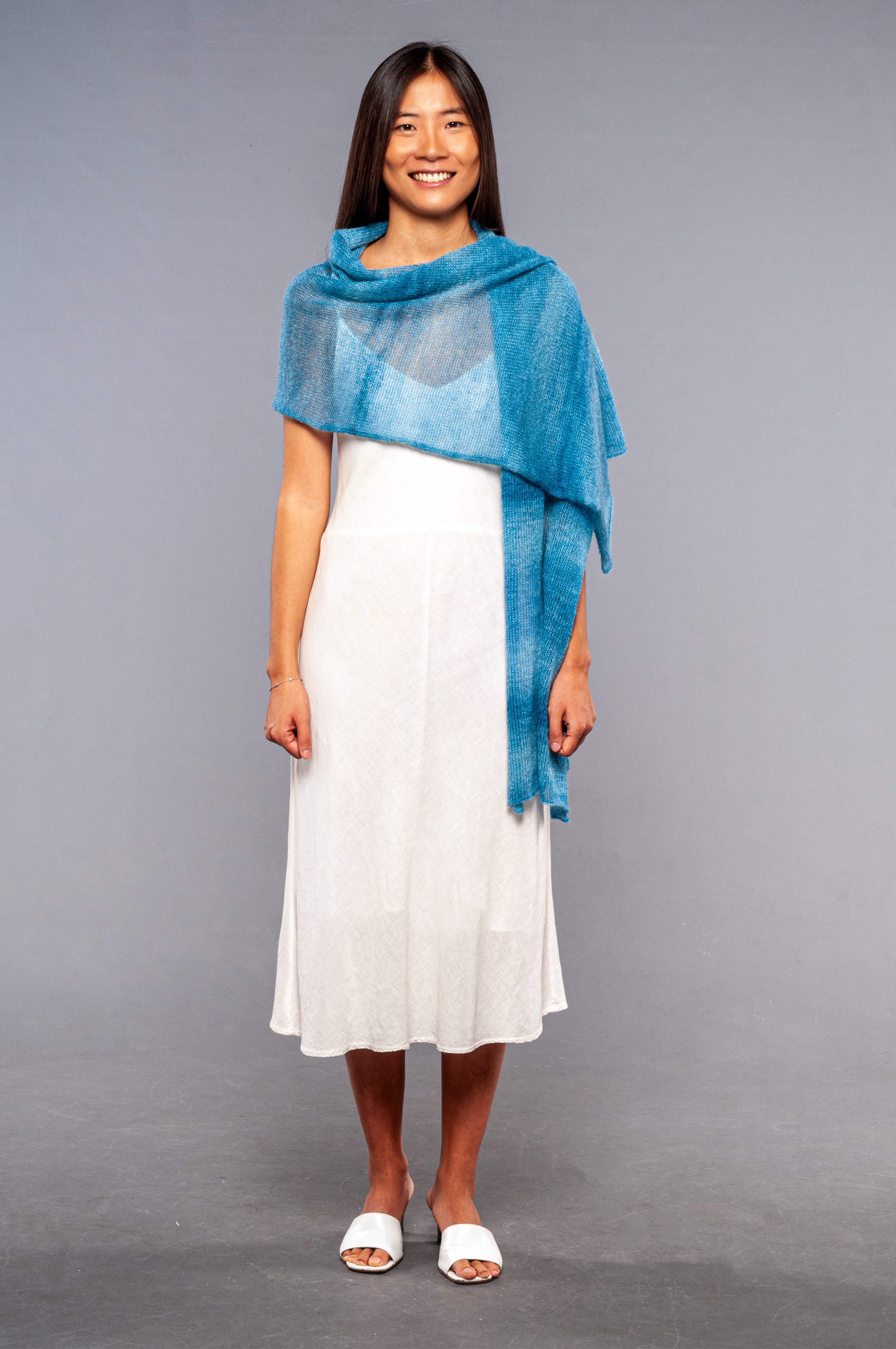 Stola Mohair Blu sfumato - Mela Wedding