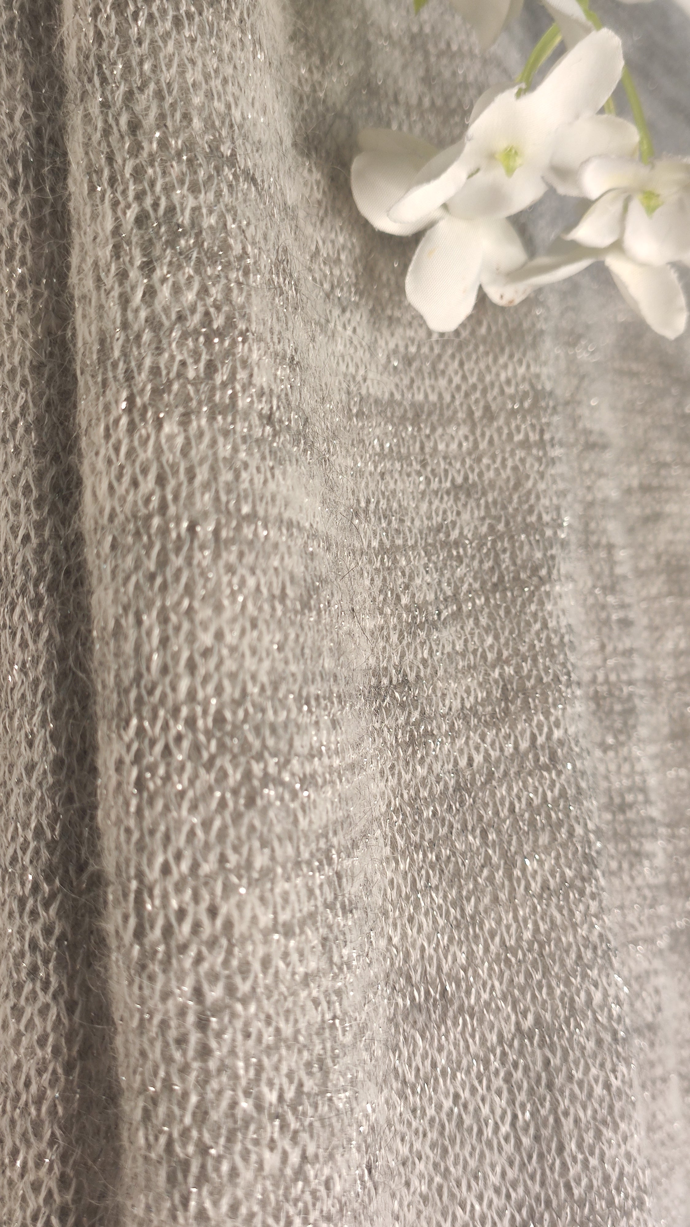 Stola Mohair e seta e Lurex di Viscosa Grigio Perla - Mela Wedding