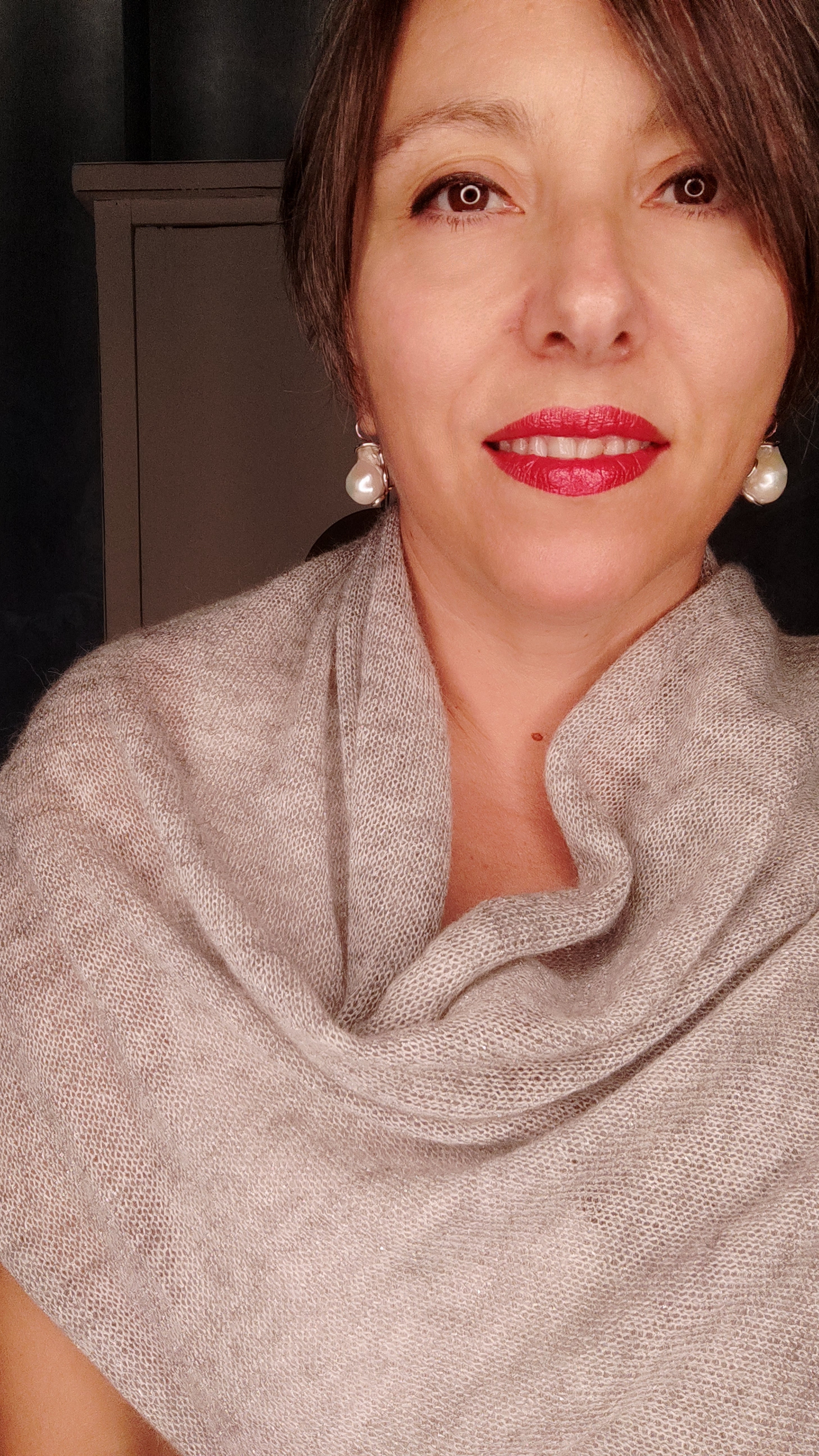 Stola Mohair e seta e Lurex di Viscosa Grigio Perla - Mela Wedding