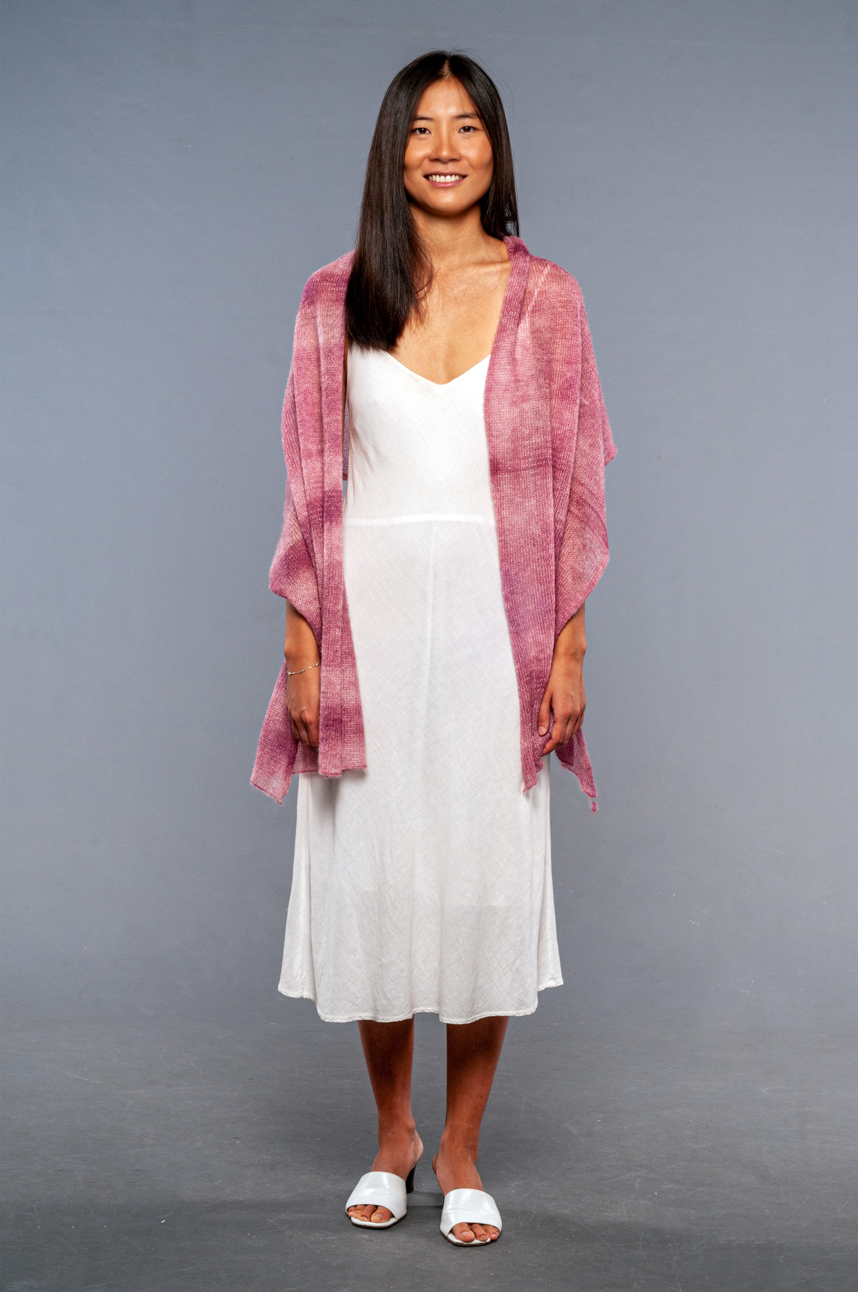 Stola Mohair e Seta Rosa sfumato - Mela Wedding