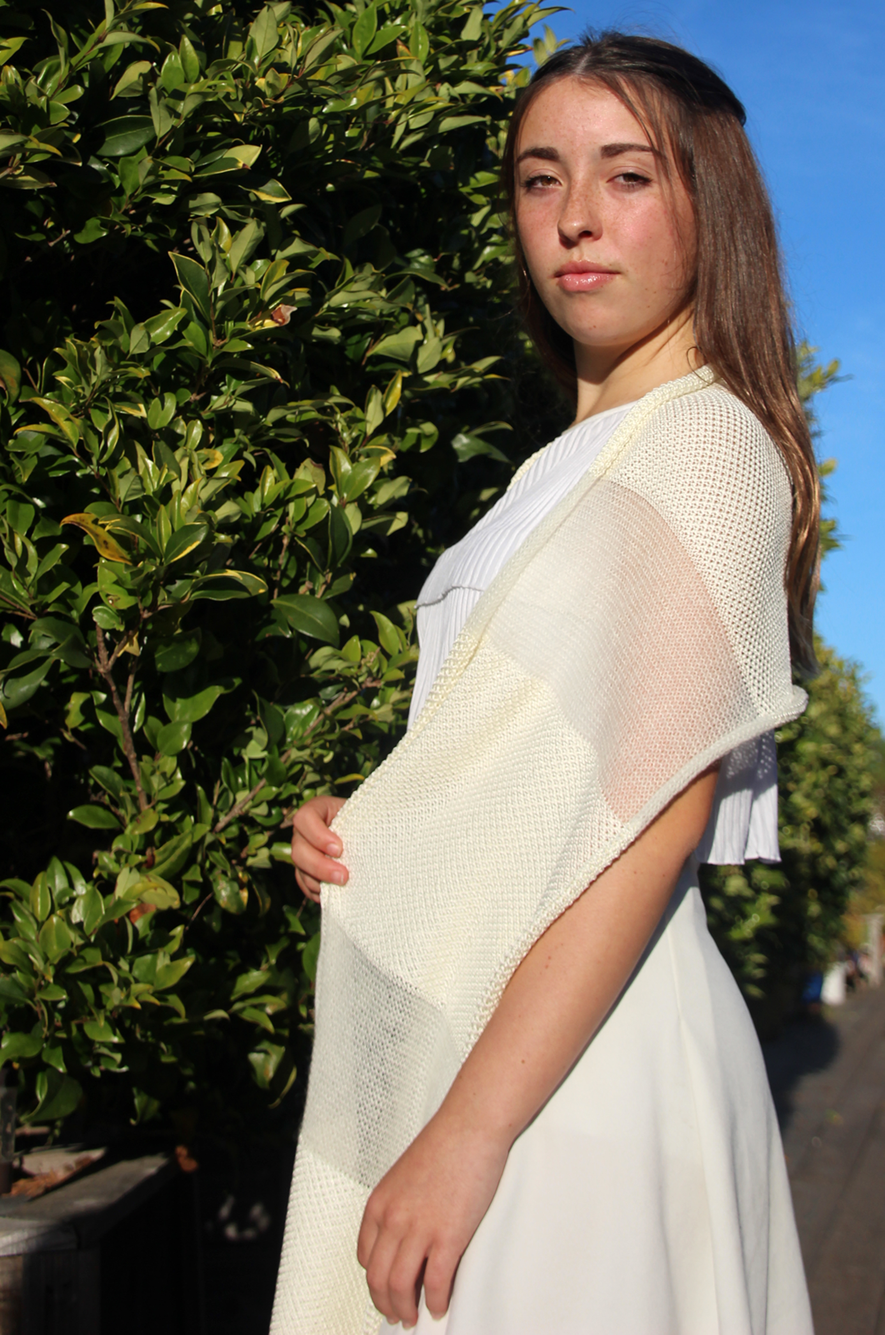 Stola Girl Mohair e Viscosa Bianca - Mela Wedding