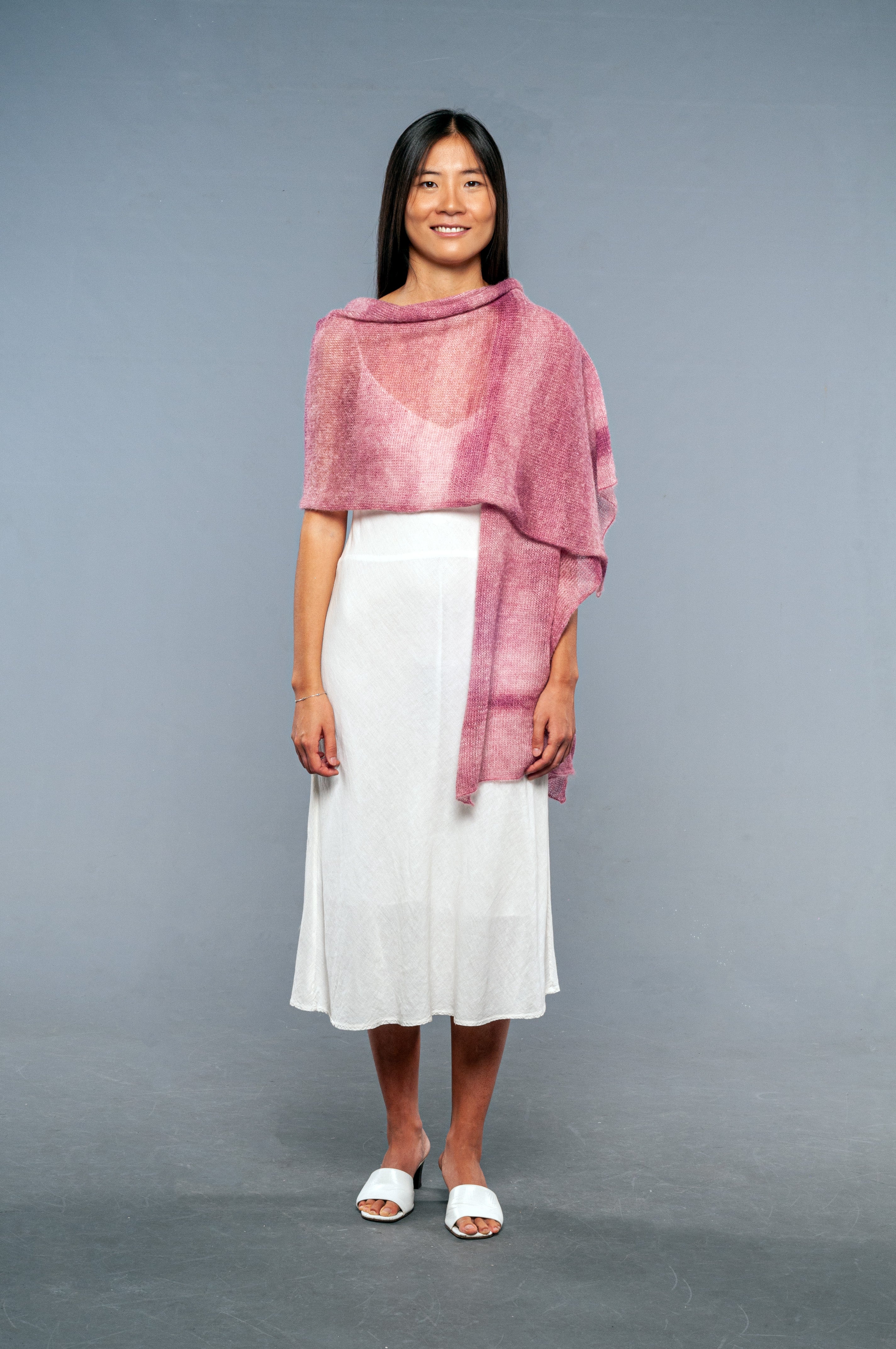 Stola Mohair e Seta Rosa sfumato - Mela Wedding