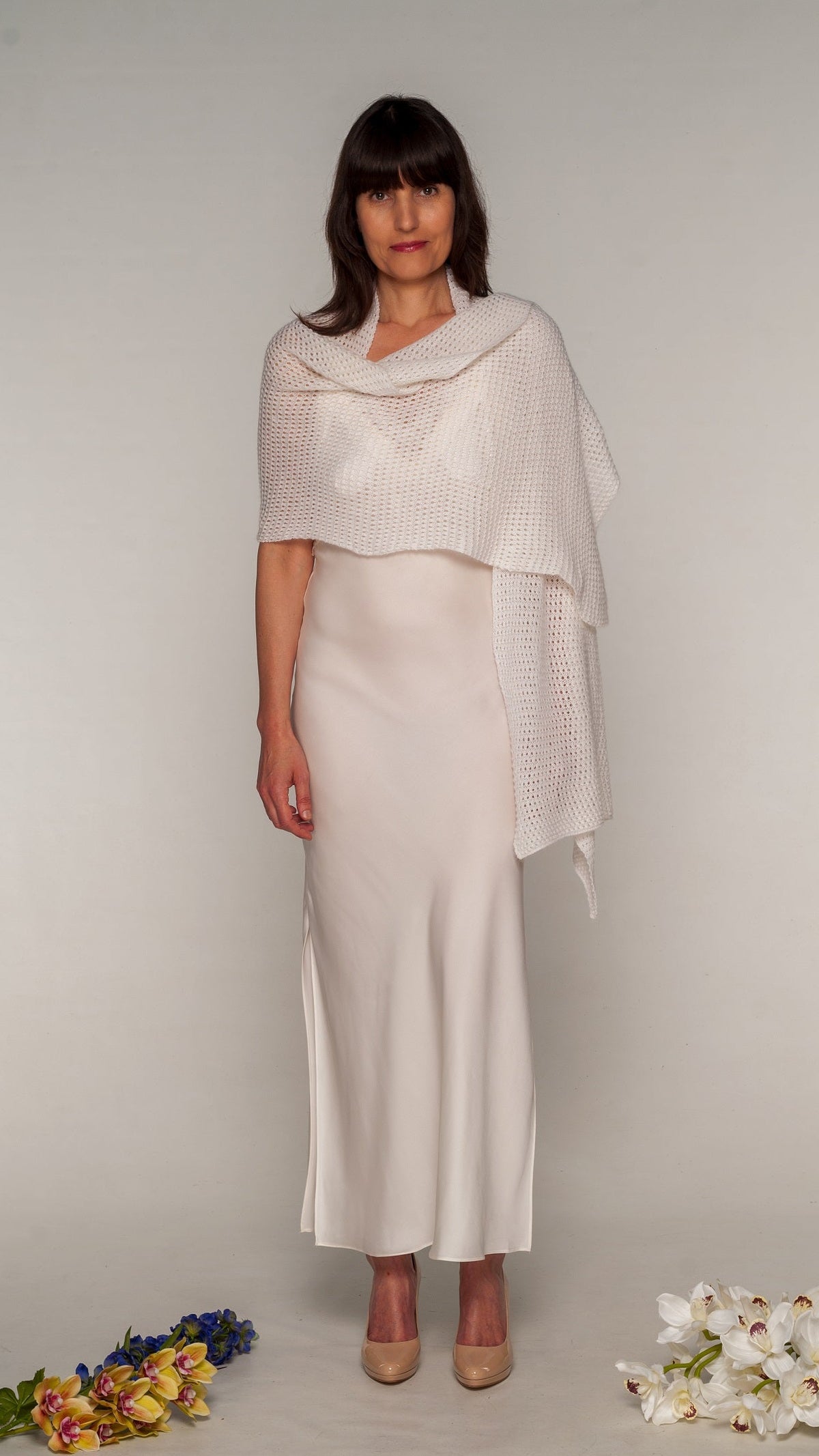 Stola Puro Cashmere bianco ottico - Mela Wedding