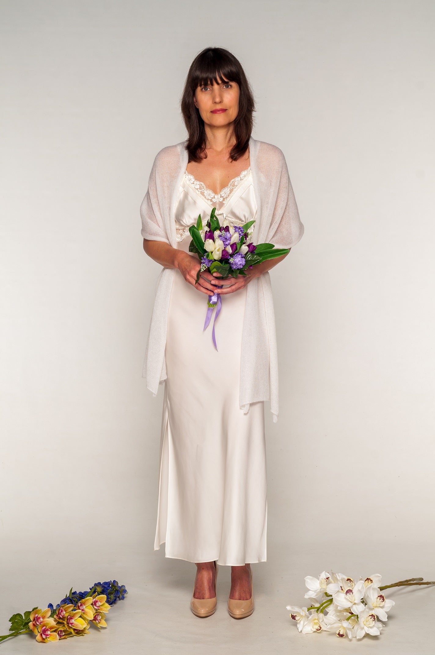 Stola in Mohair e seta Bianca - Mela Wedding
