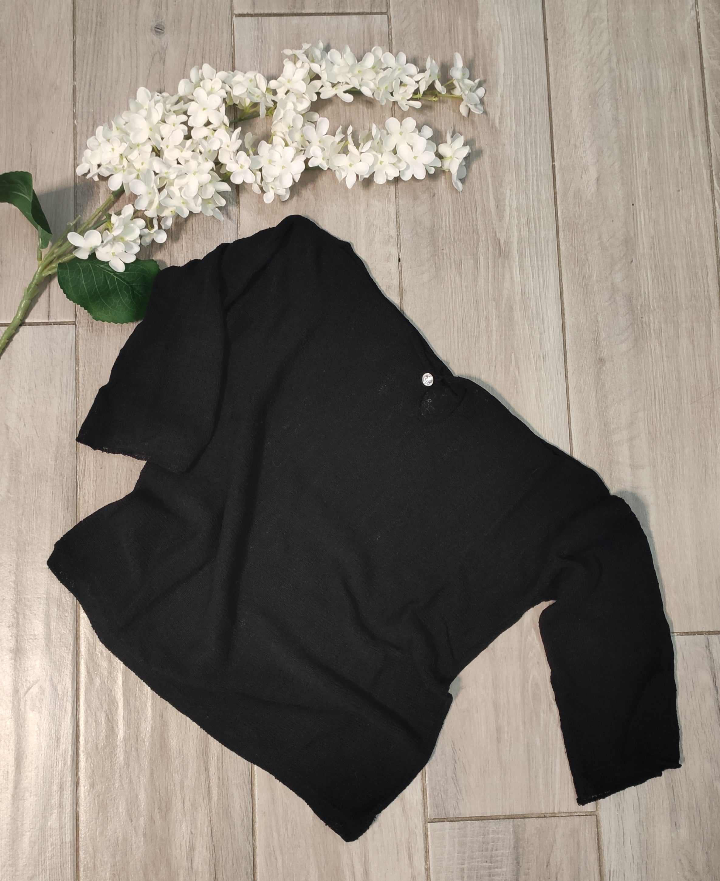 Top Bianco Tziky in viscosa con swarovski - Mela Wedding