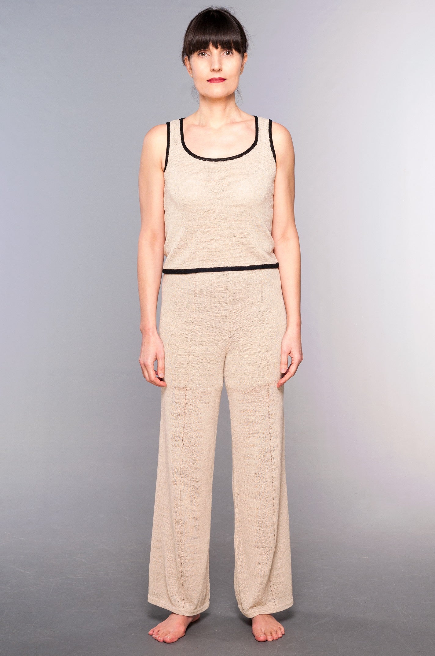 Tuta Yoga in freschissimo sikkin elasticizzato beige - Mela Wedding