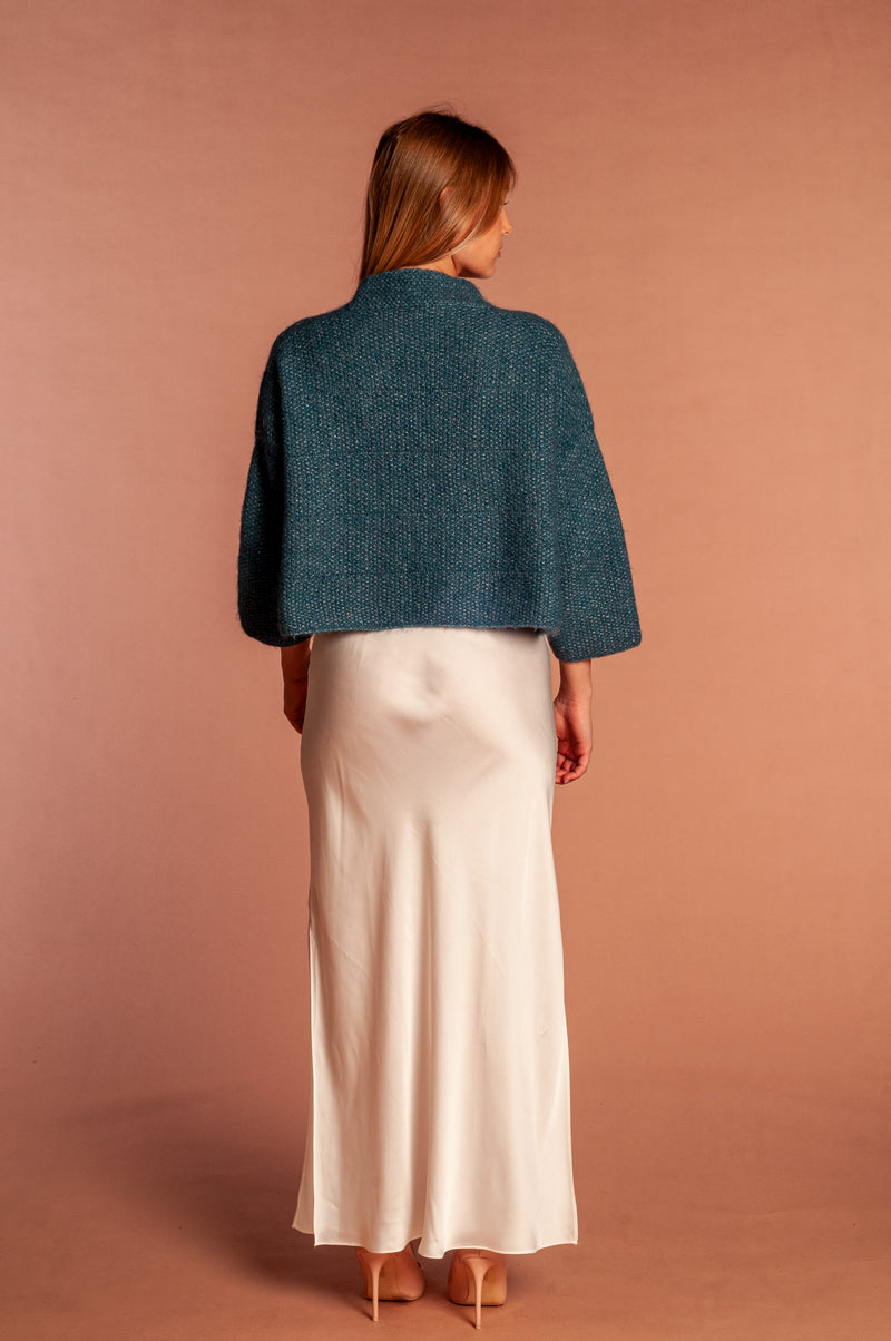back view of the mohair and lurex short jacket