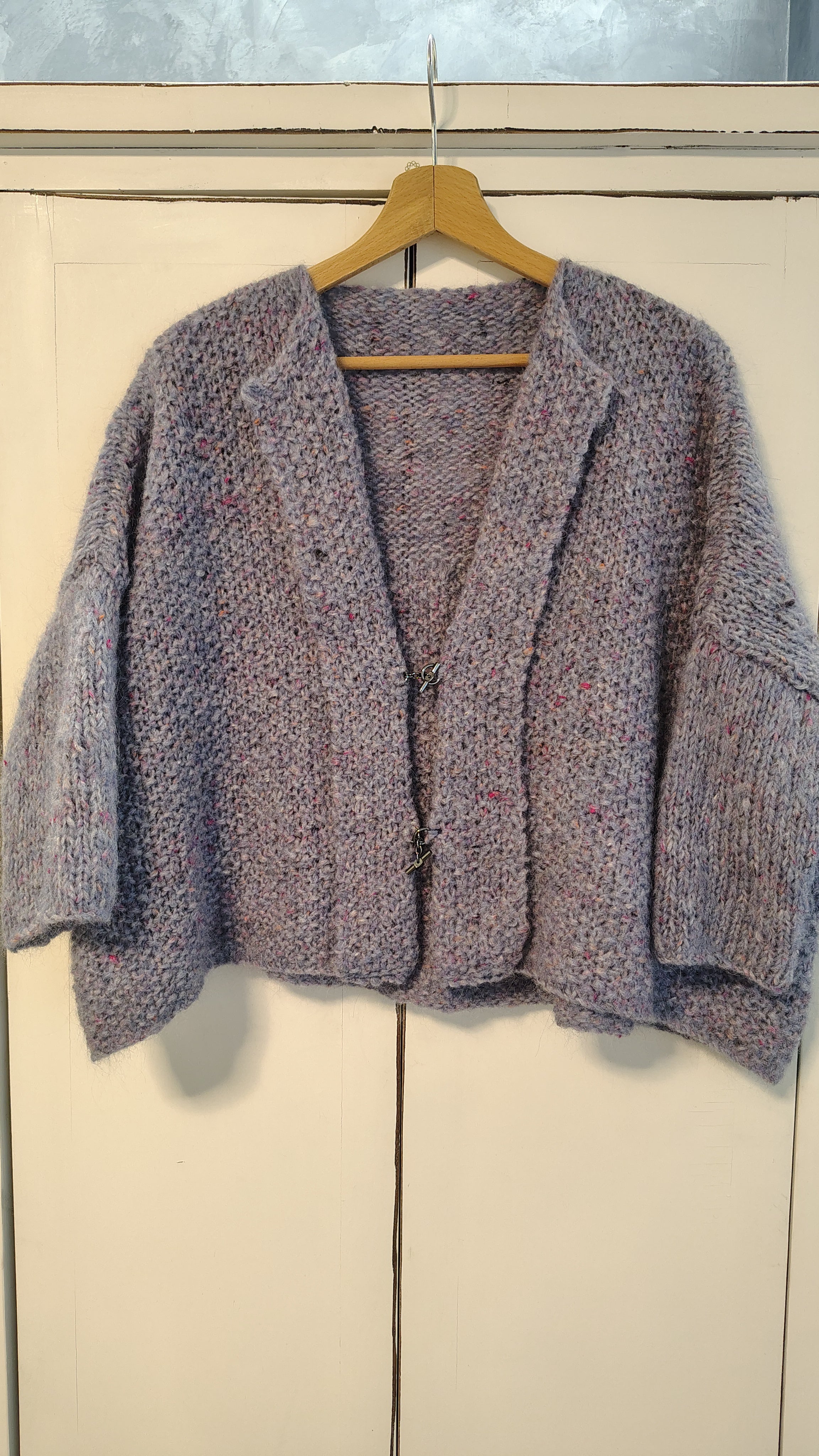 Kimono lilla tweed alpaca e mohair