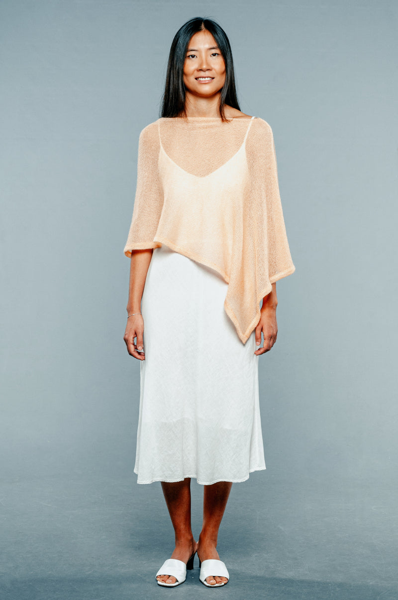 Nude-colored Mohair Poncho