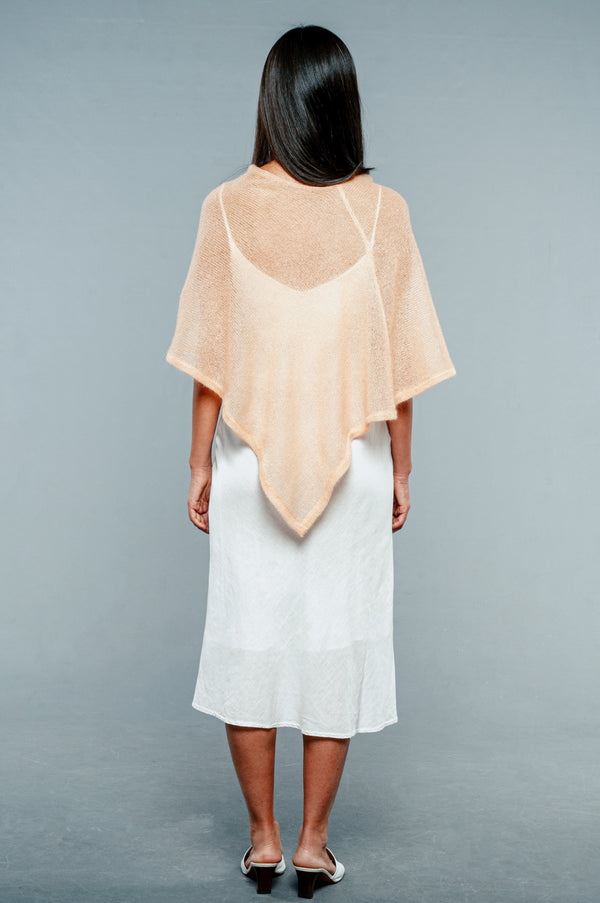 Nude-colored Mohair Poncho