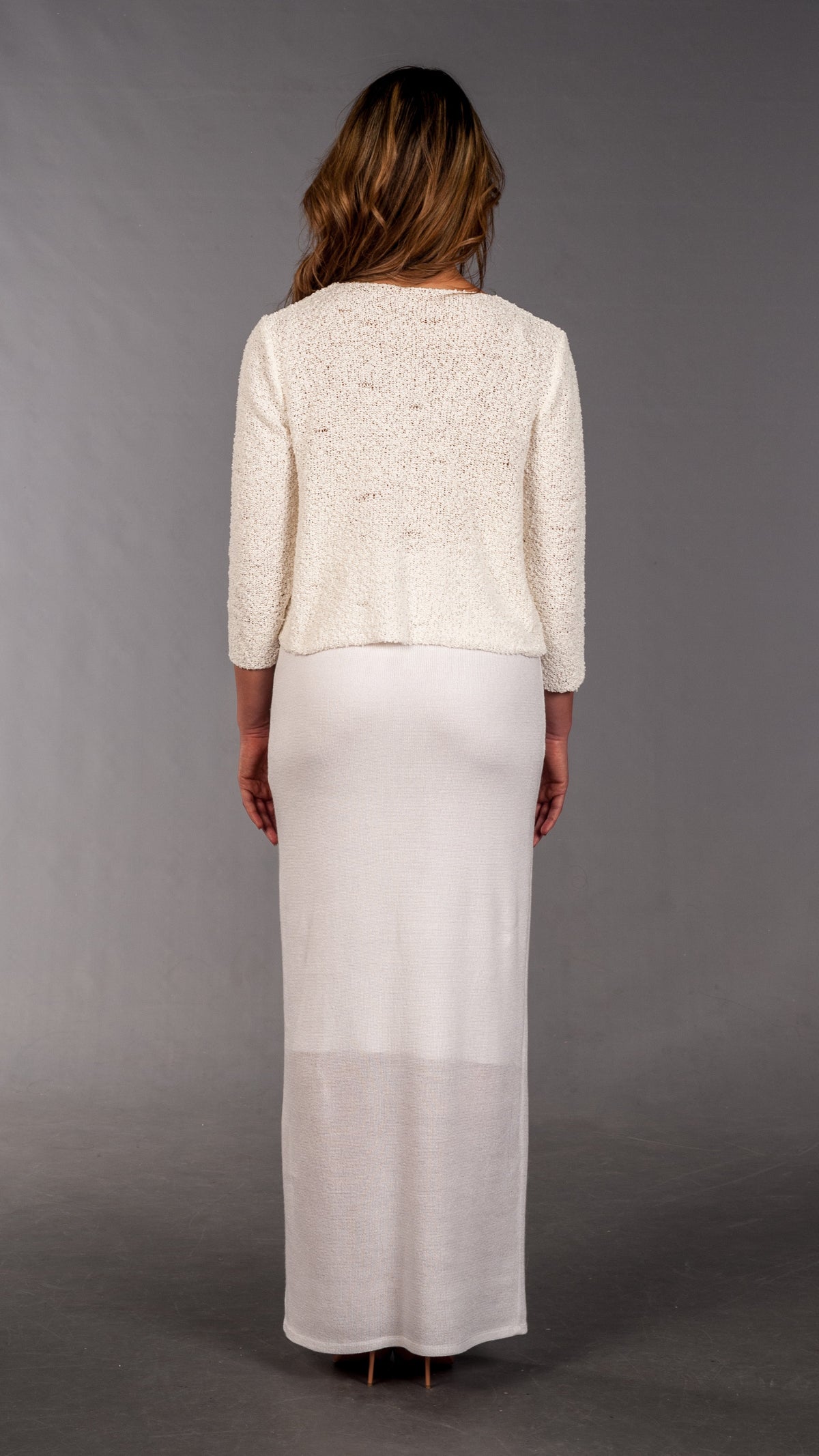 retro del bolero Cardigan da Sposa bouclé corto - Mela Wedding