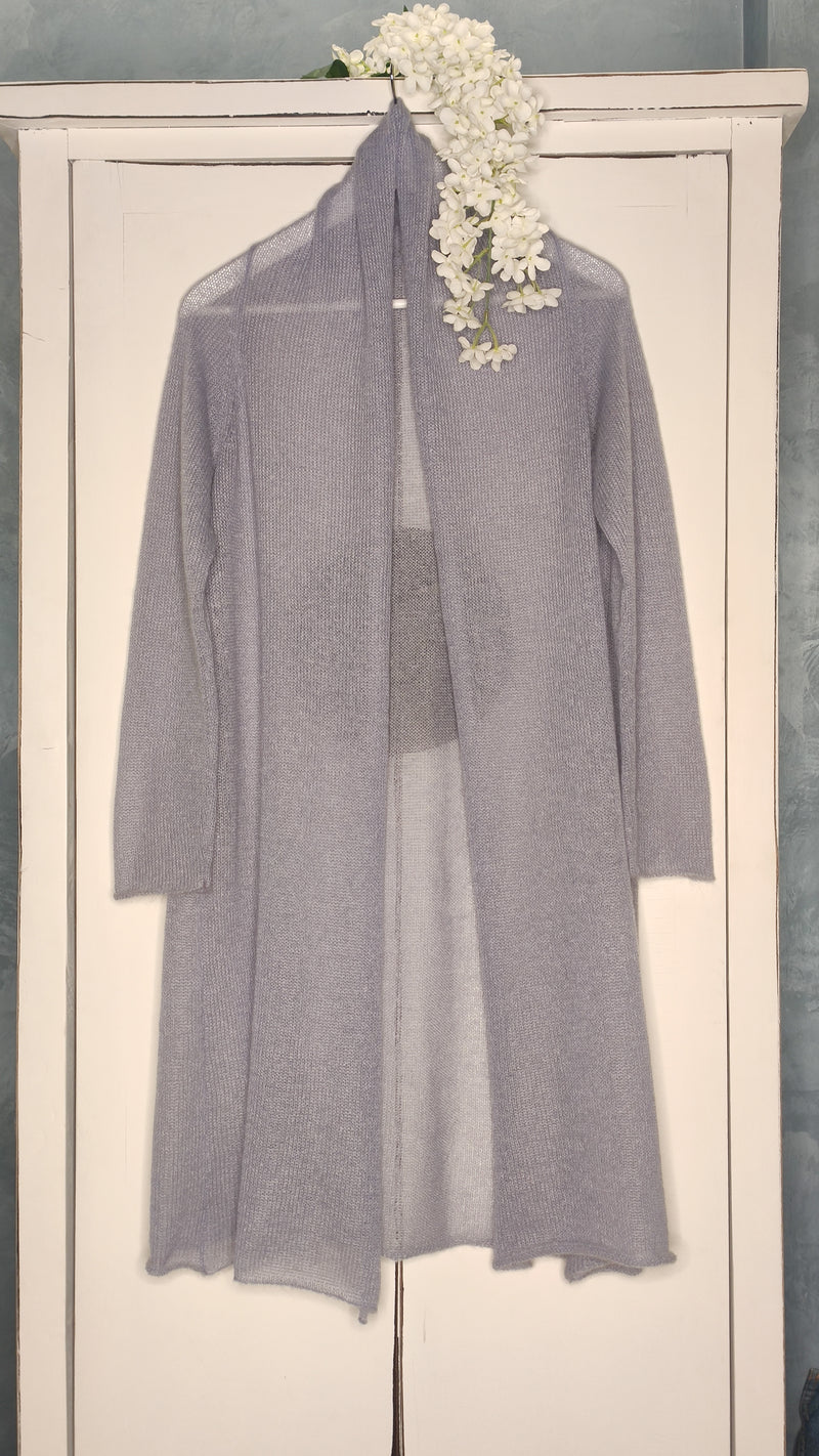 version of the cardigan in light lilac