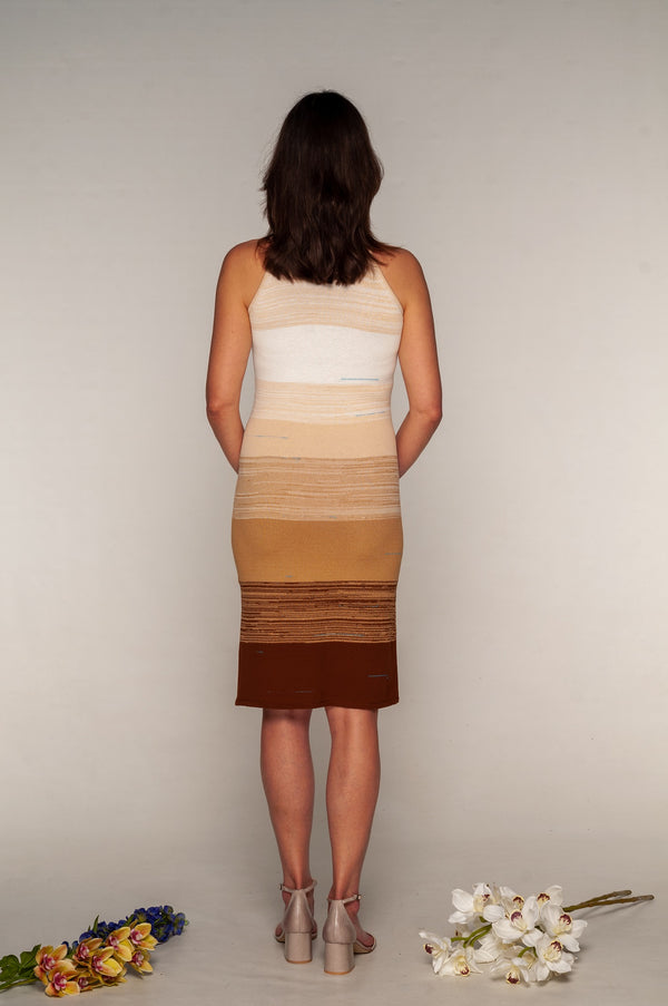 back of the dress brown and cream shaded