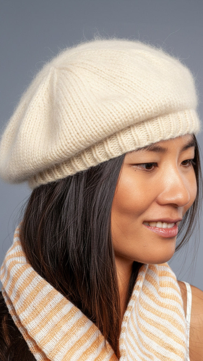 Basco in Puro Cashmere Cappello realizzato a mano - Mela Wedding