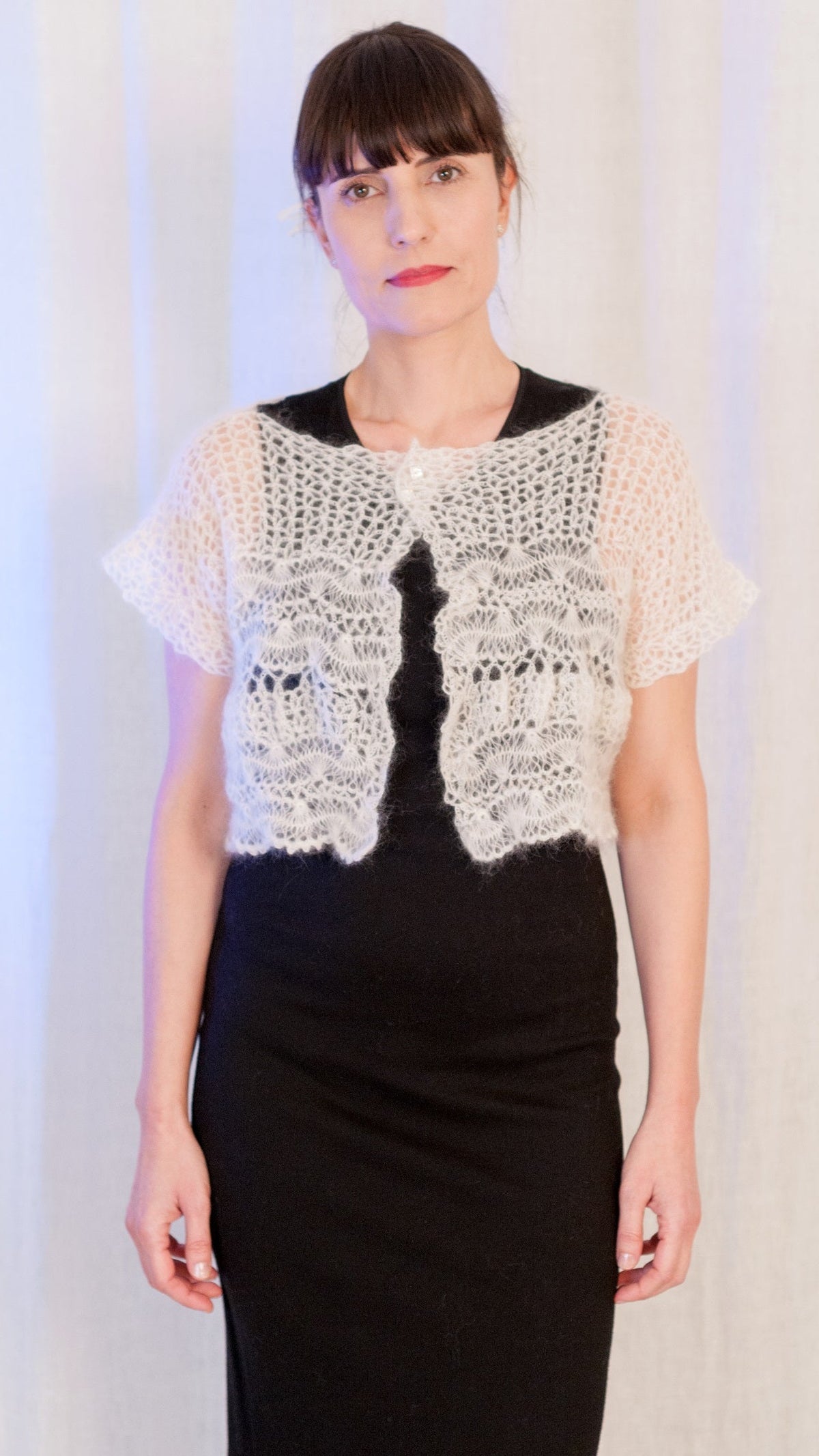 Bolero Giacchetto corto Sposa in Mohair e Seta - Mela Wedding