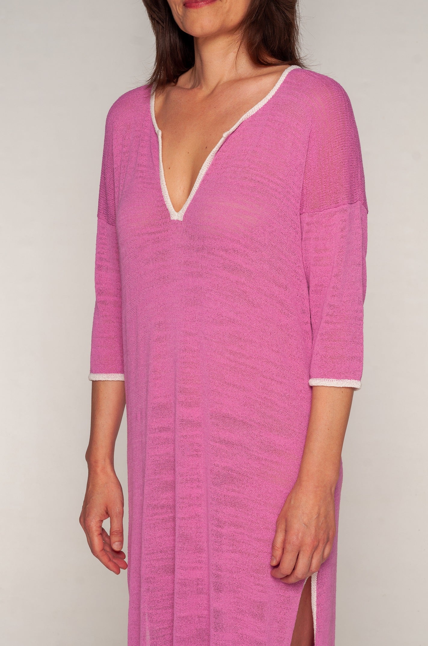 Caftano lungo fucsia
