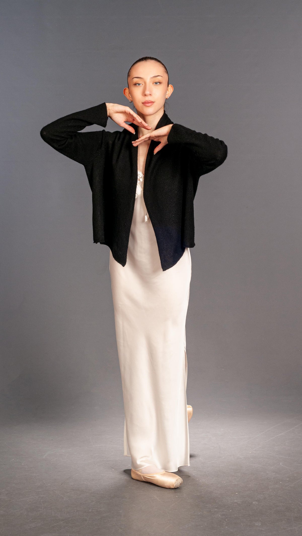 Giacchetto Cardigan corto Bolero Cashmere Nero - Mela Wedding